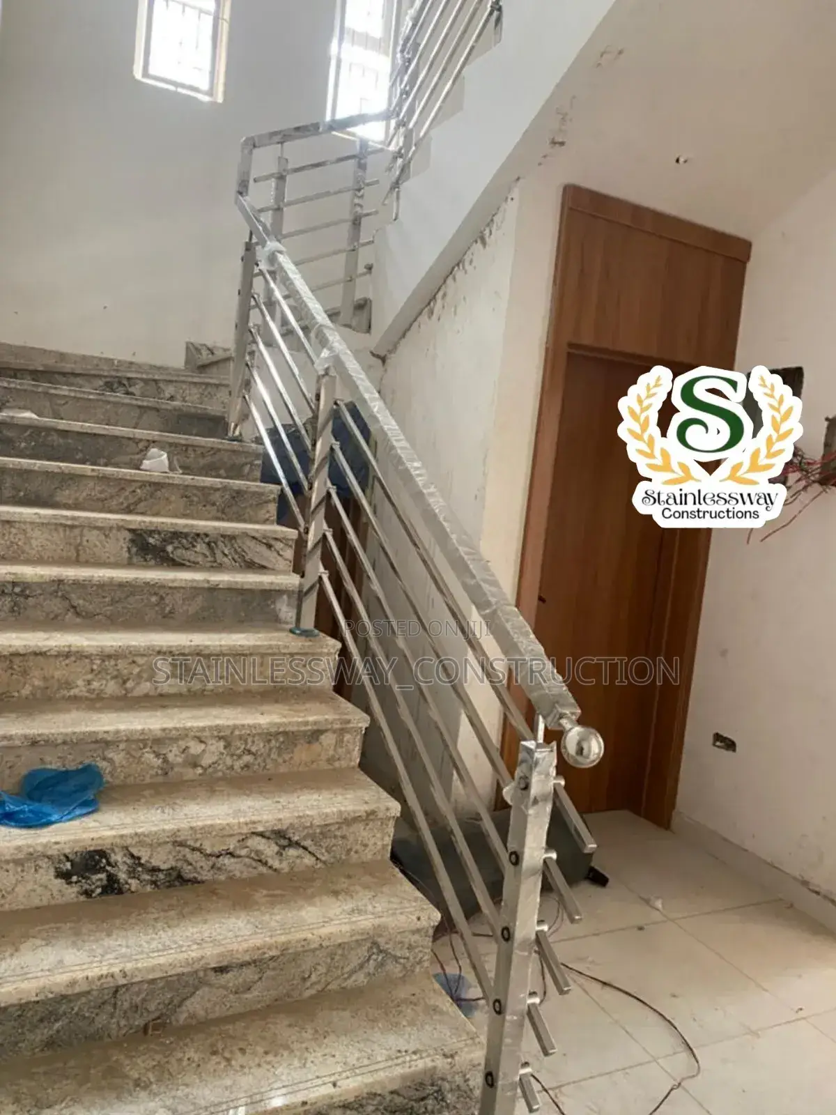 40 by 40 Square Pipe Staircase Handrails