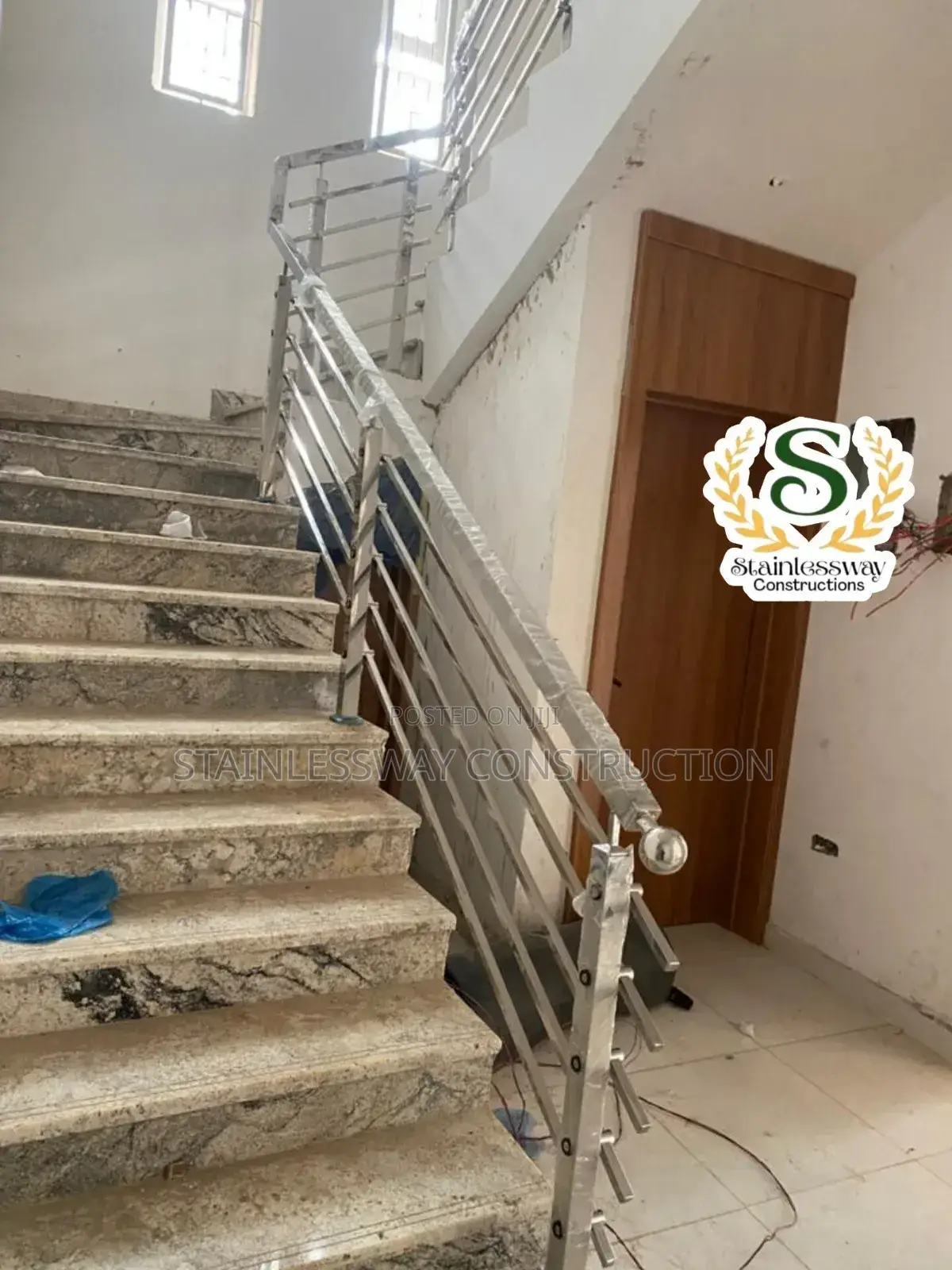 40 by 40 Square Pipe Staircase Handrails