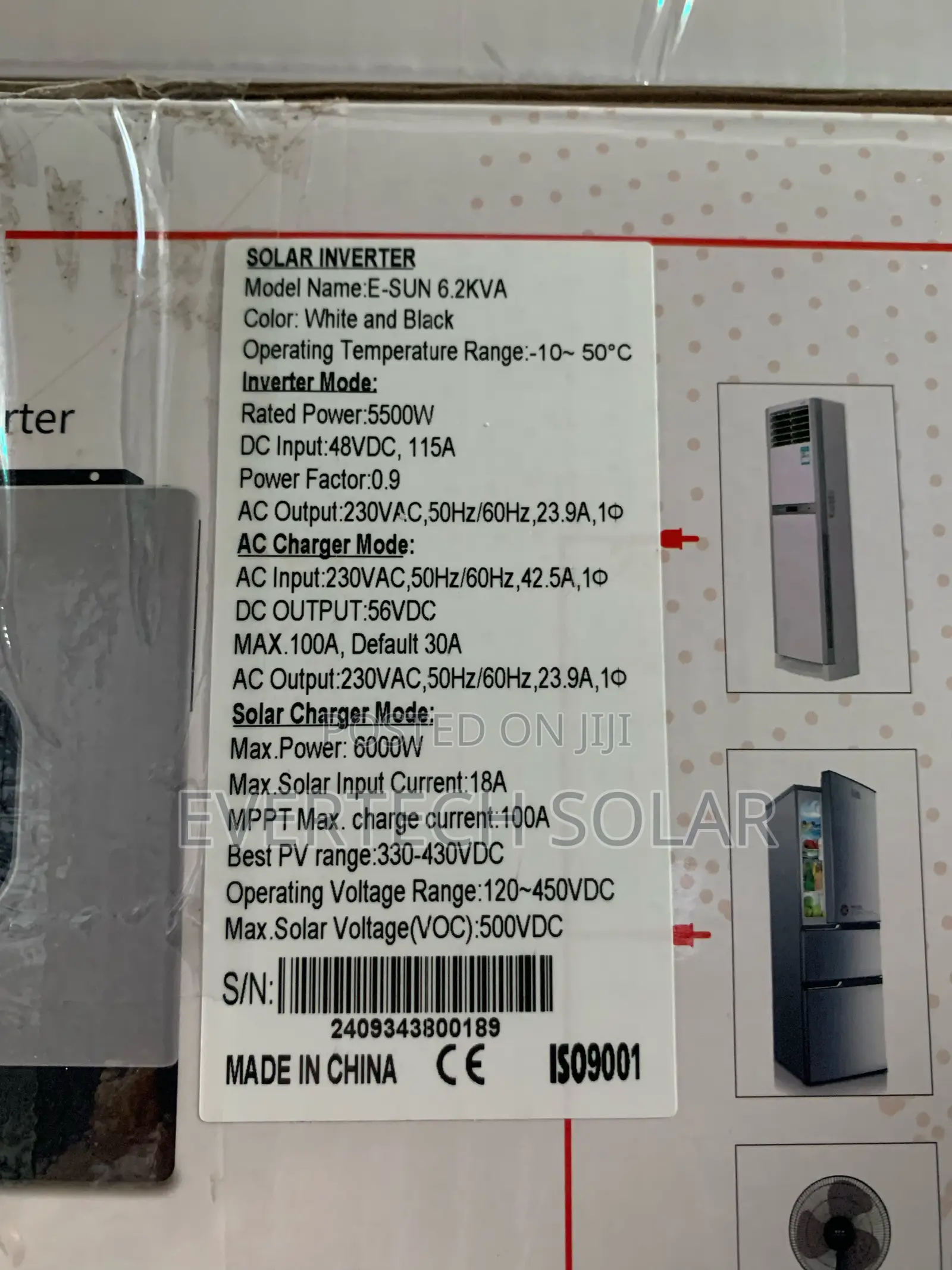 6.2kva Sako Hybrid Inverter Built In Mppt 100ahms