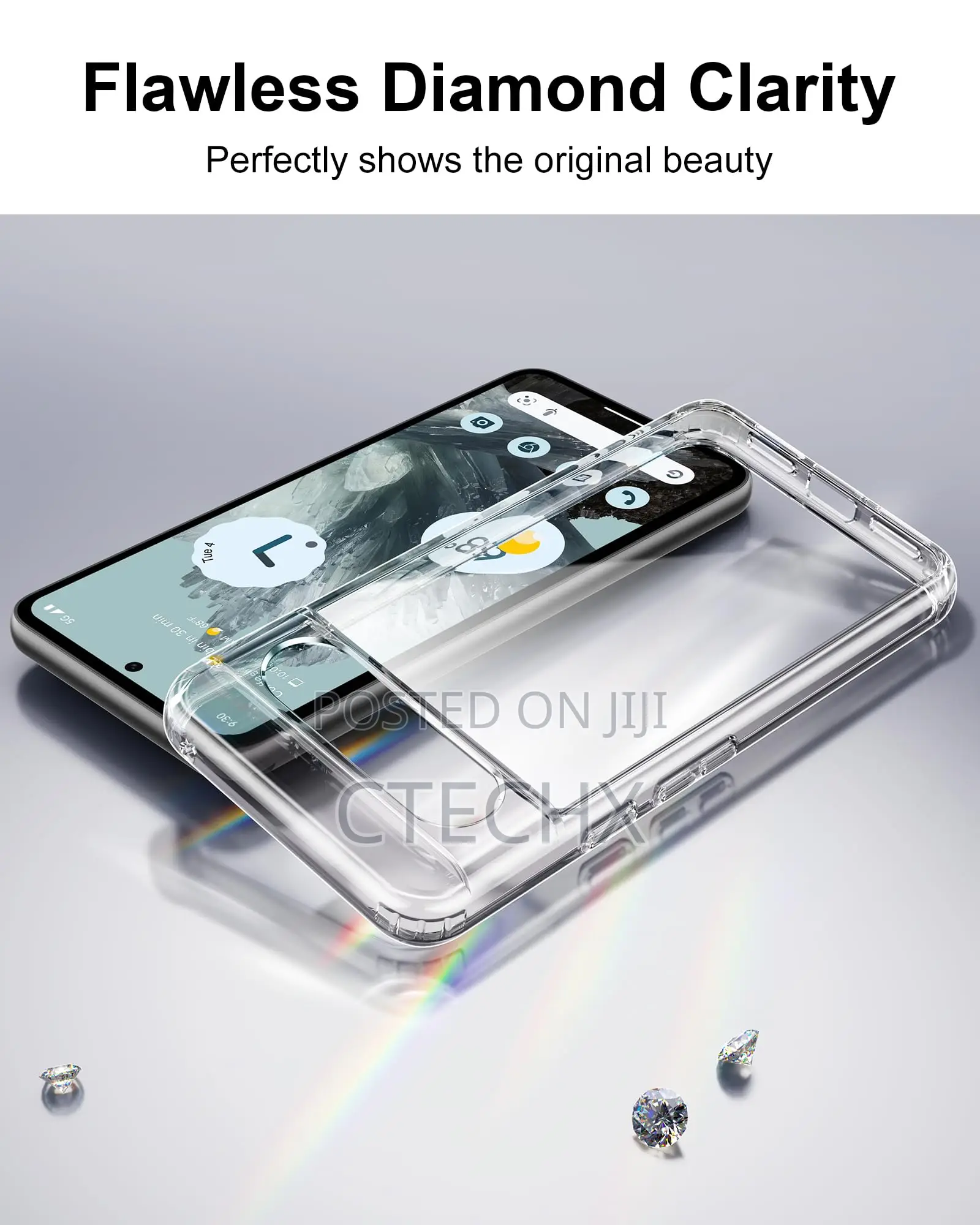Shields Up for Pixel 8a Case With Card Holder 3 Cards Clear