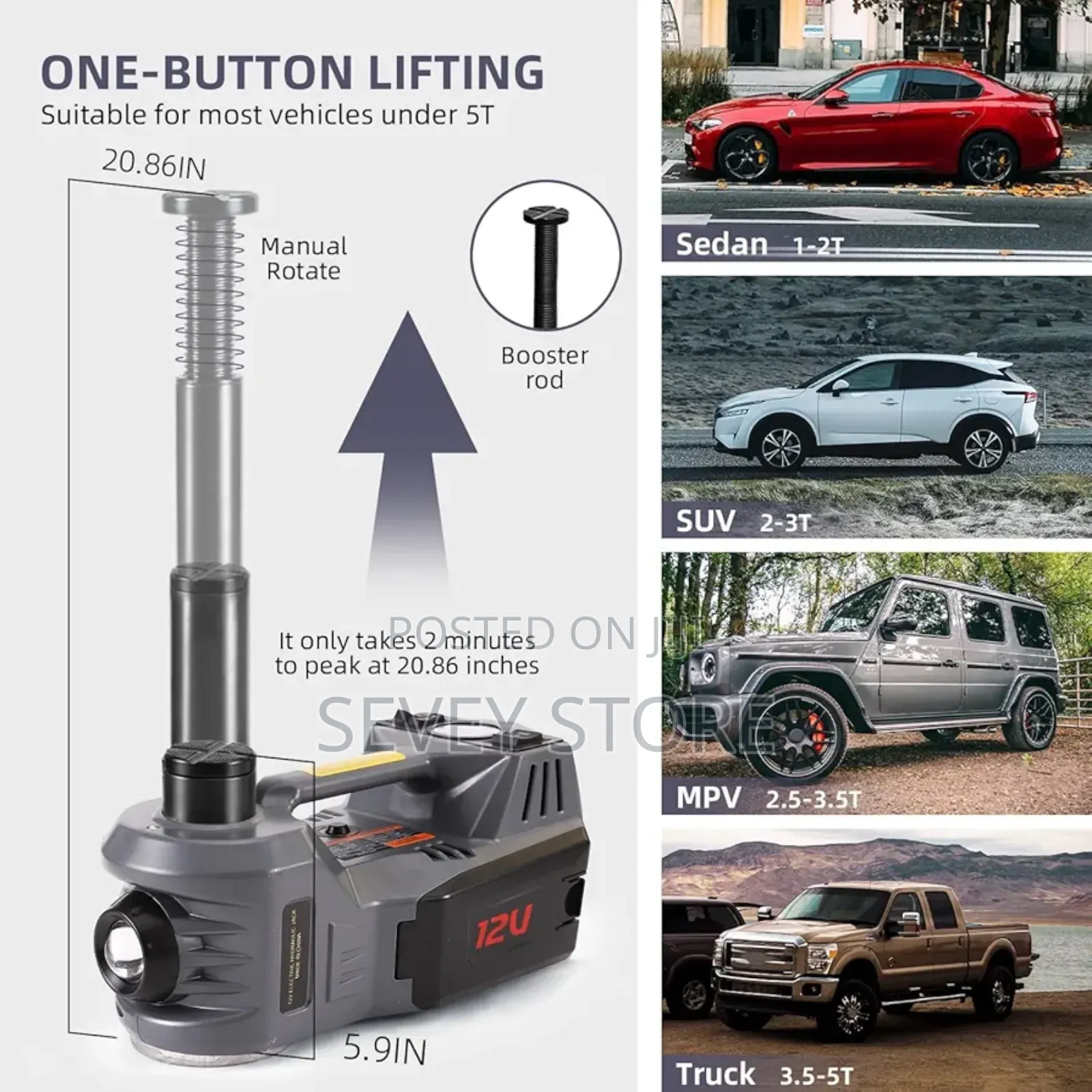 Portable 5 Ton 12v Electric Car Jack Kit Hydraulic Floor Jac