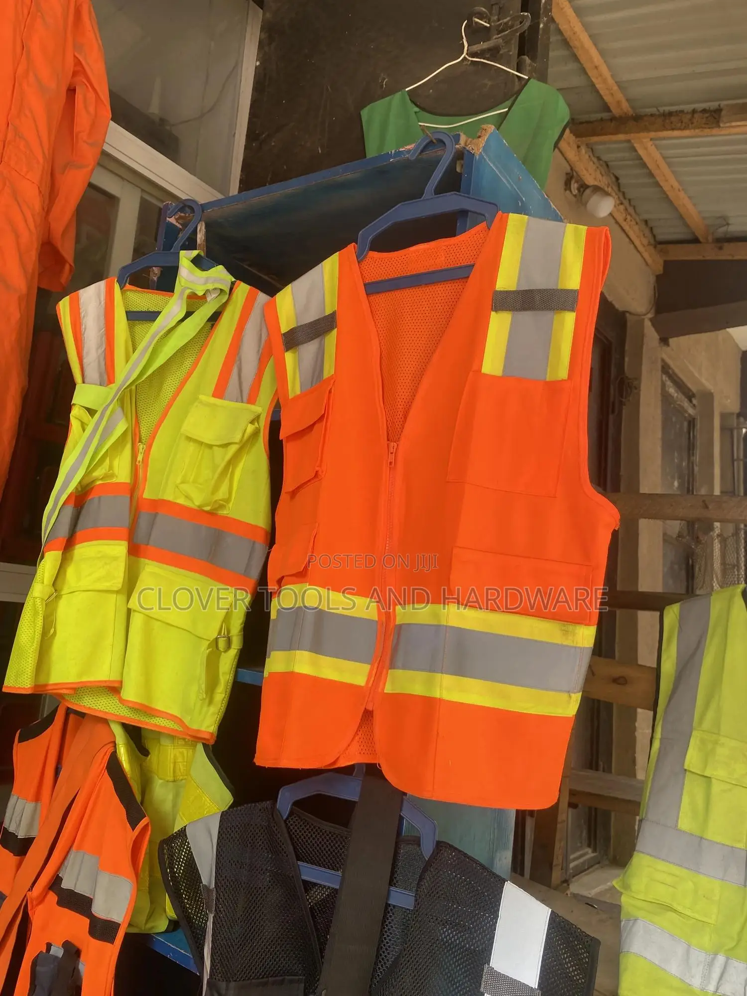 Black Safety Jacket / Vest With Reflective Strips