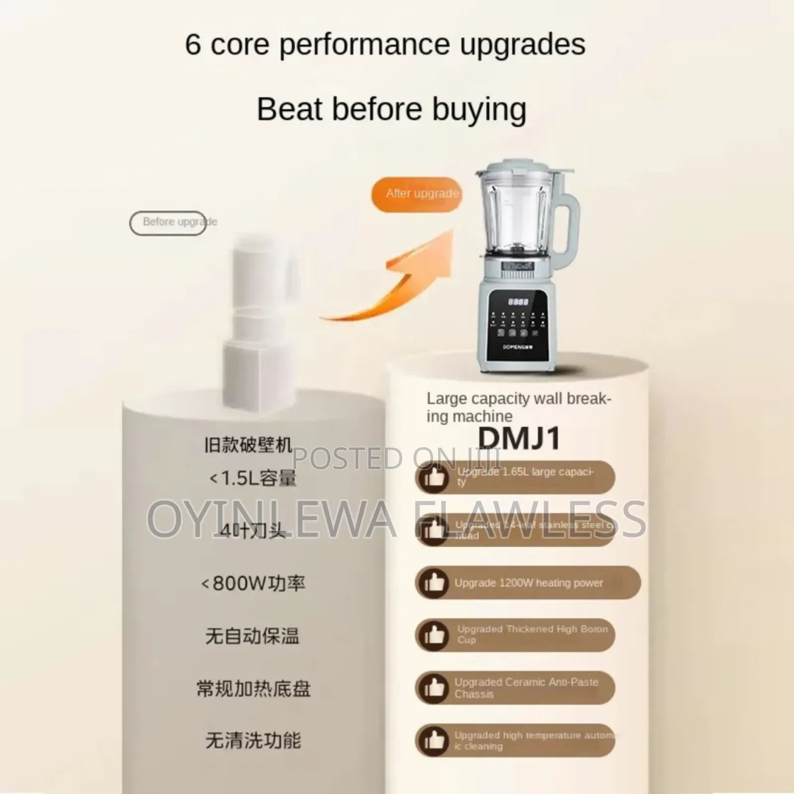 New Domeng Dmj1 Electric Touch Button Cooker Crusher Blender