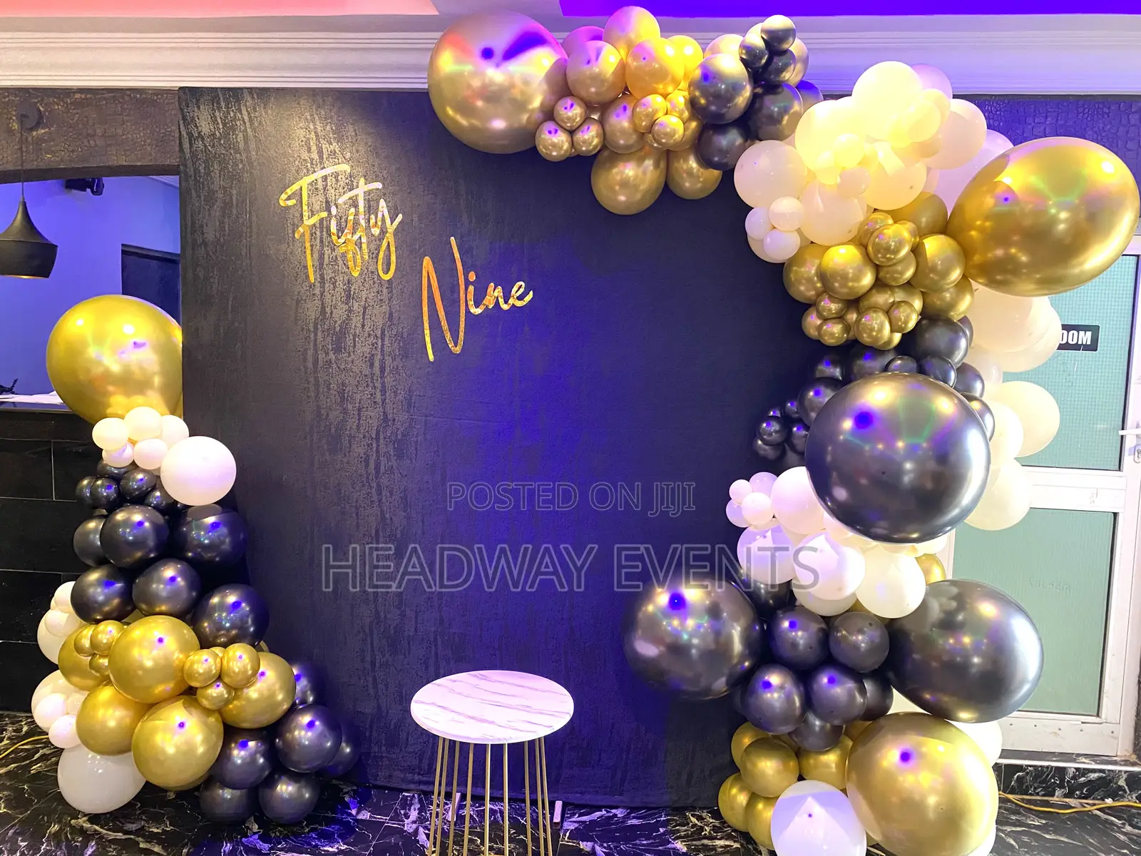 Just Backdrop and Welcome Stand Decor 59th Intimate Birthday