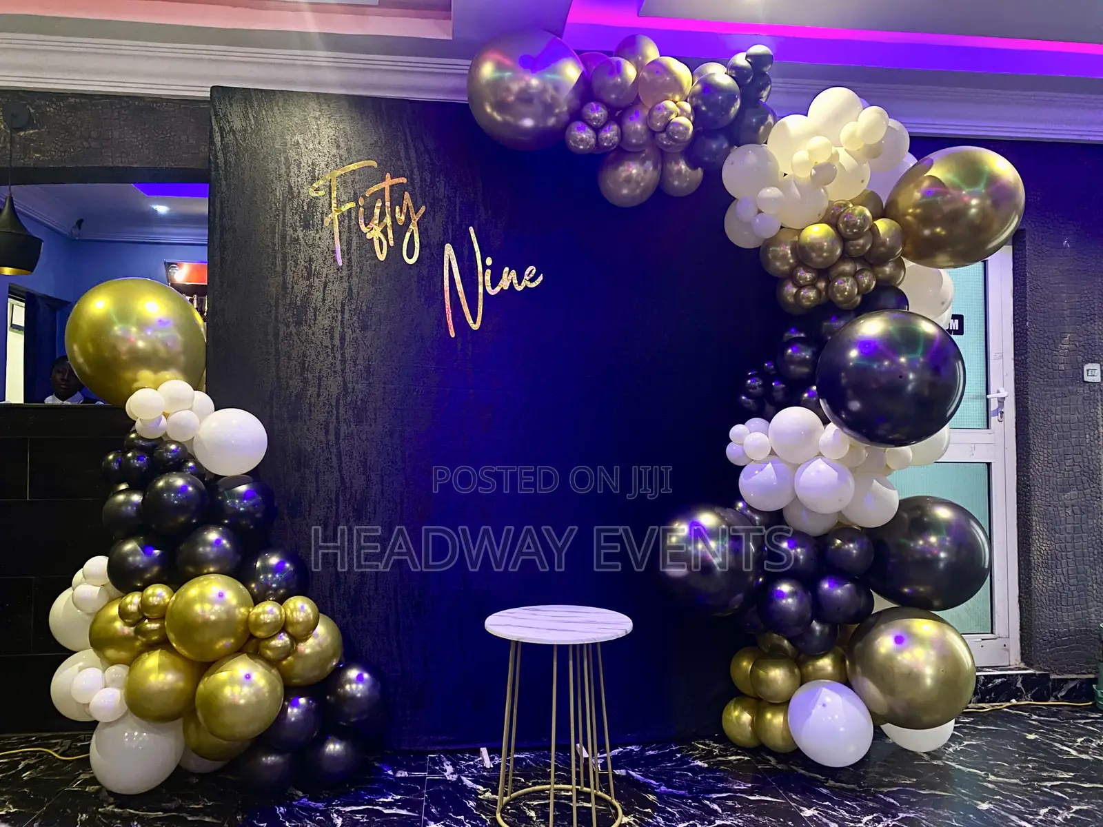Just Backdrop and Welcome Stand Decor 59th Intimate Birthday