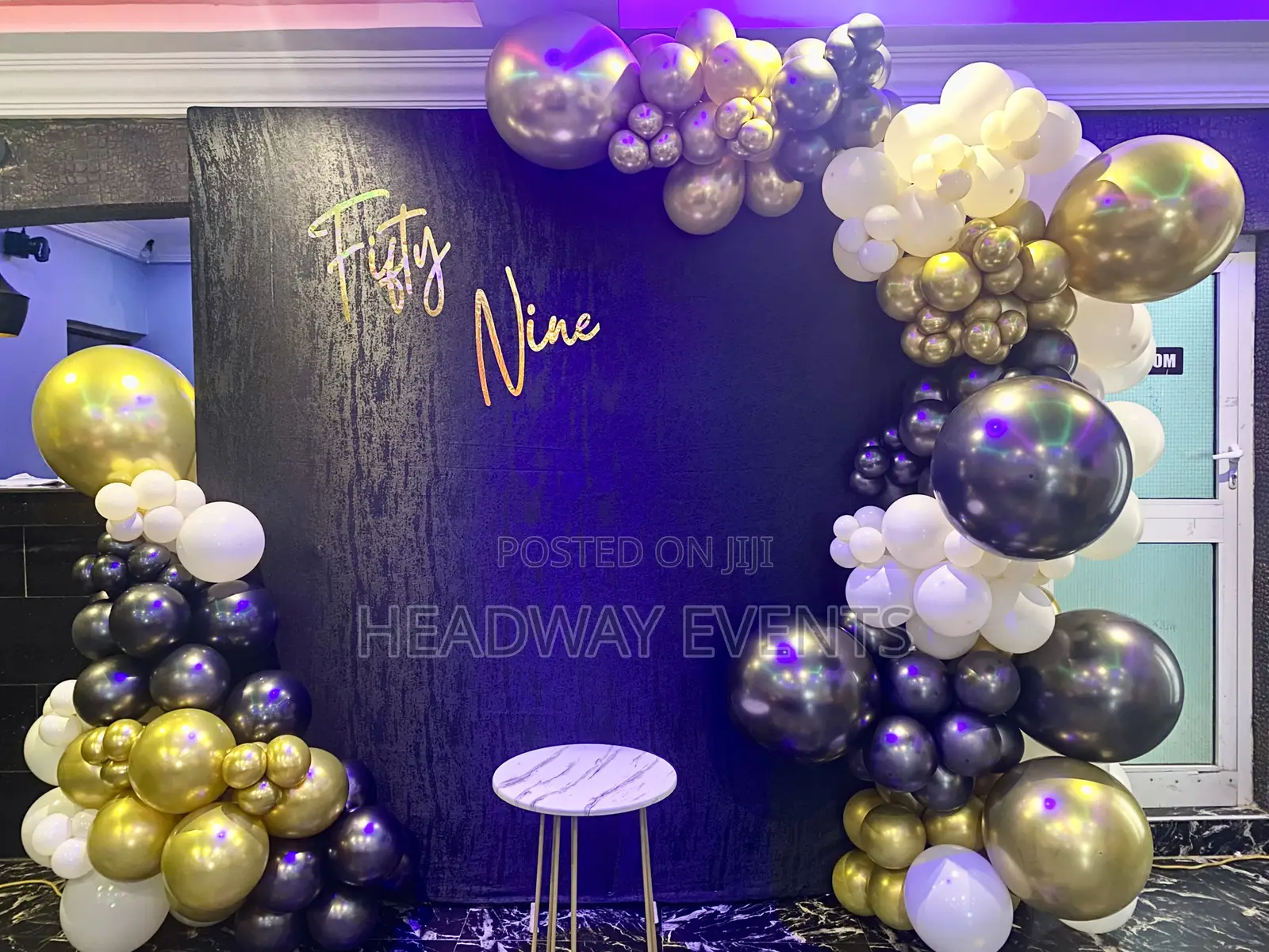 Just Backdrop and Welcome Stand Decor 59th Intimate Birthday