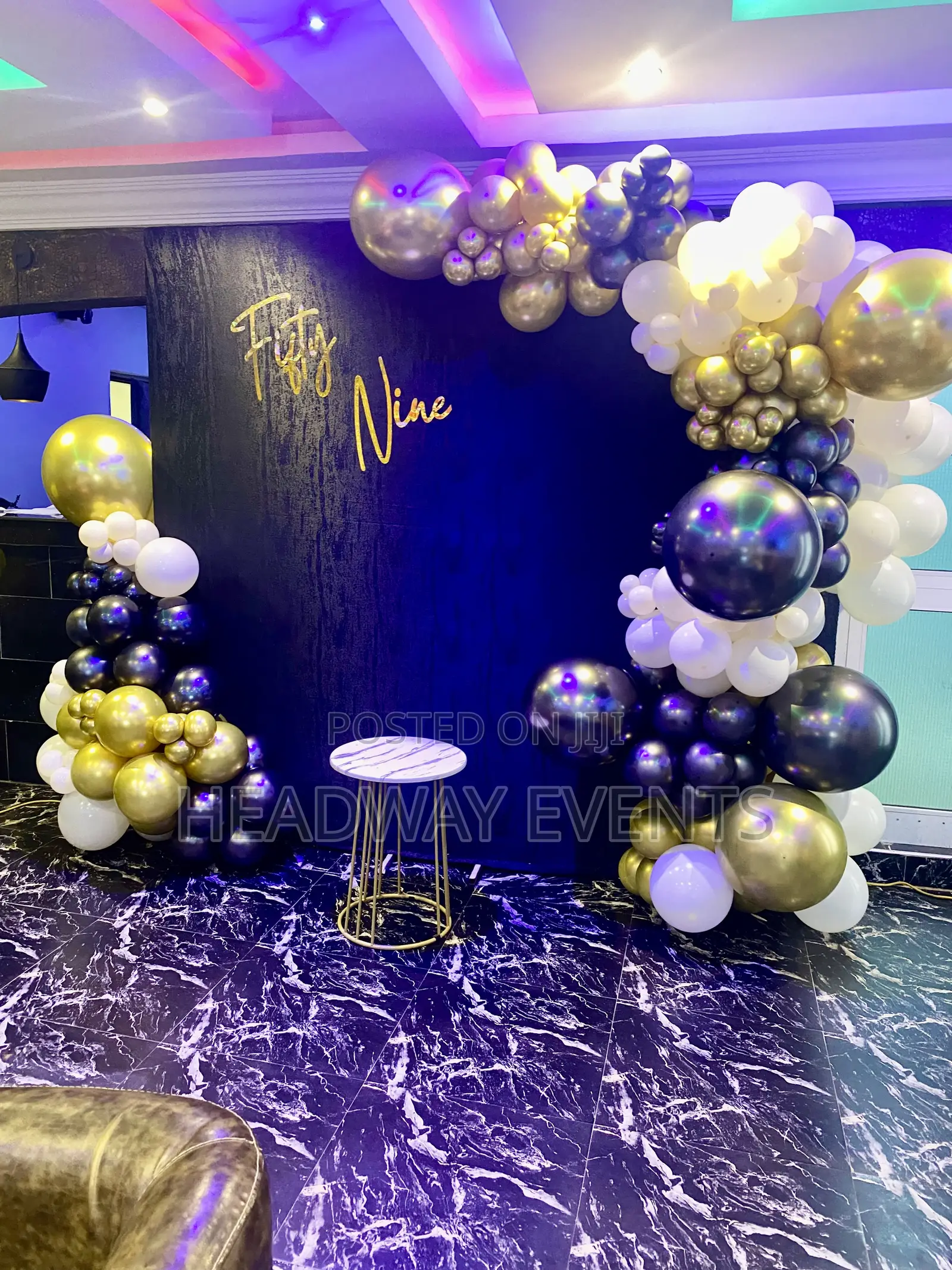 Just Backdrop and Welcome Stand Decor 59th Intimate Birthday