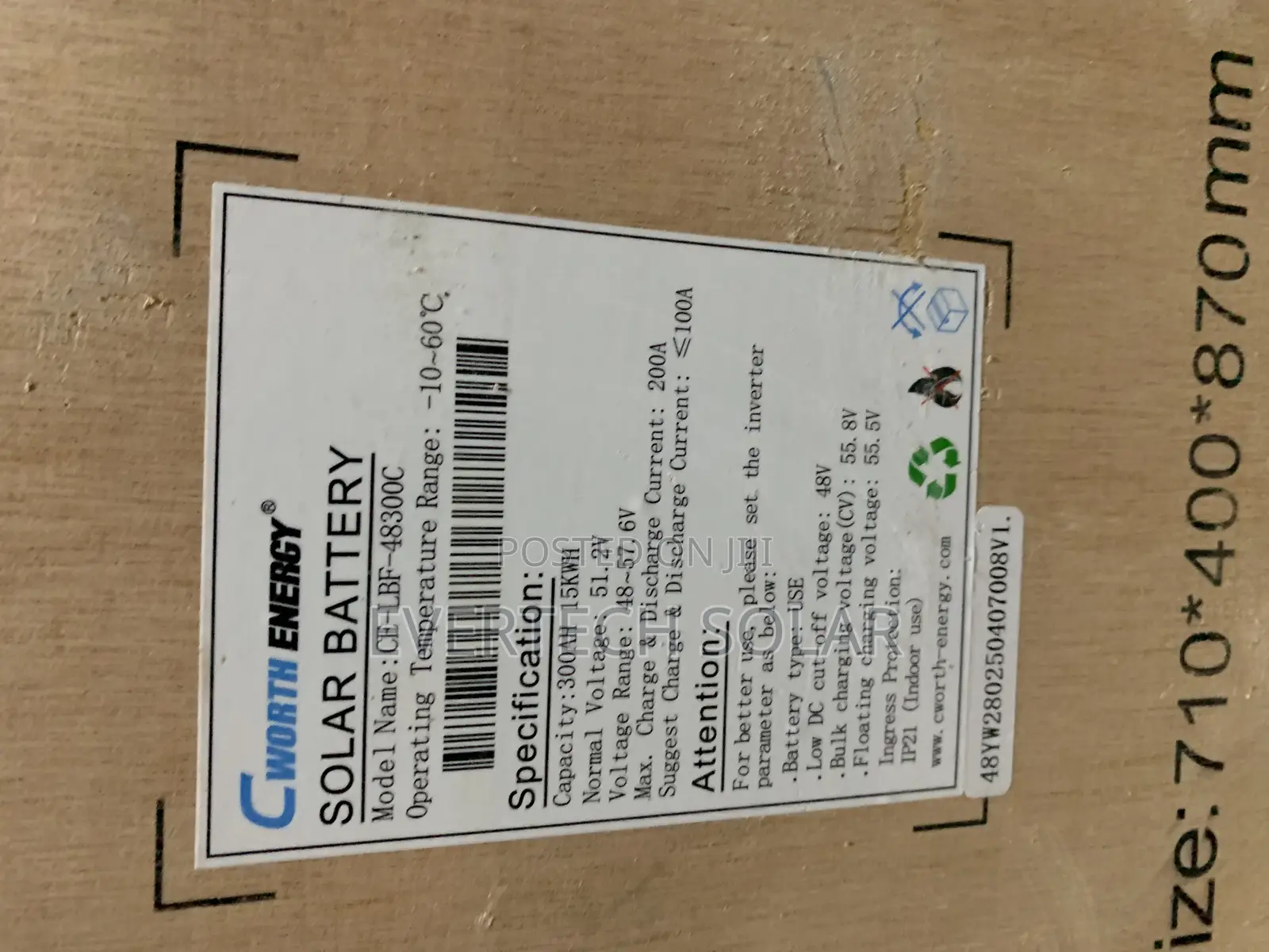 15kwhs Cworth Energy Lithium  Battery 300 Ahms