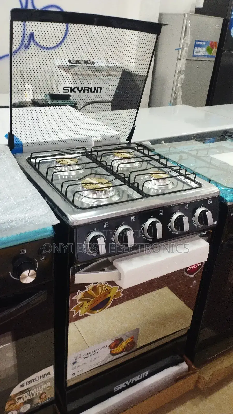 Skyrun 4 Burners(4+0) Gas Cooker - (Gcs-4g/X) - Black