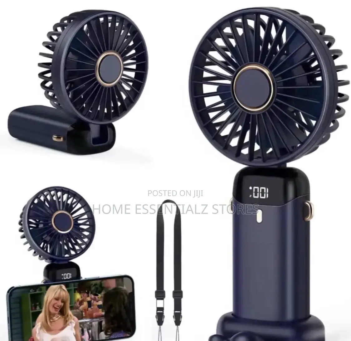 Digital Display Handheld Mini Wireless Fan - 5000mah