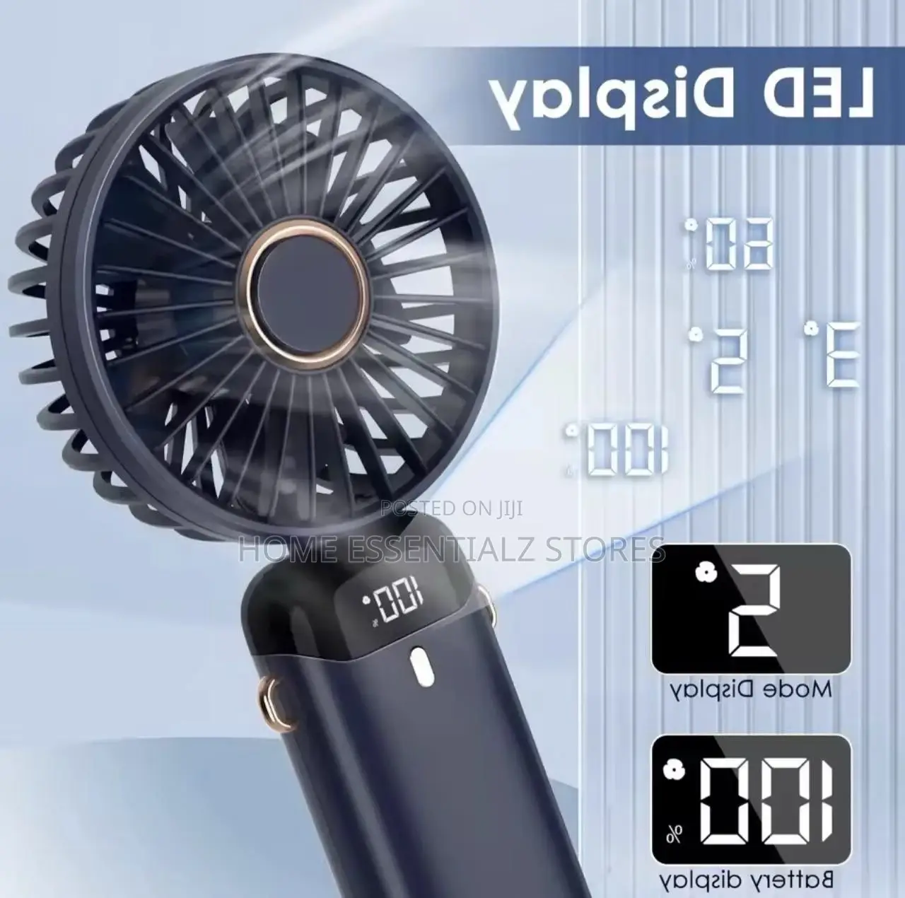 Digital Display Handheld Mini Wireless Fan - 5000mah