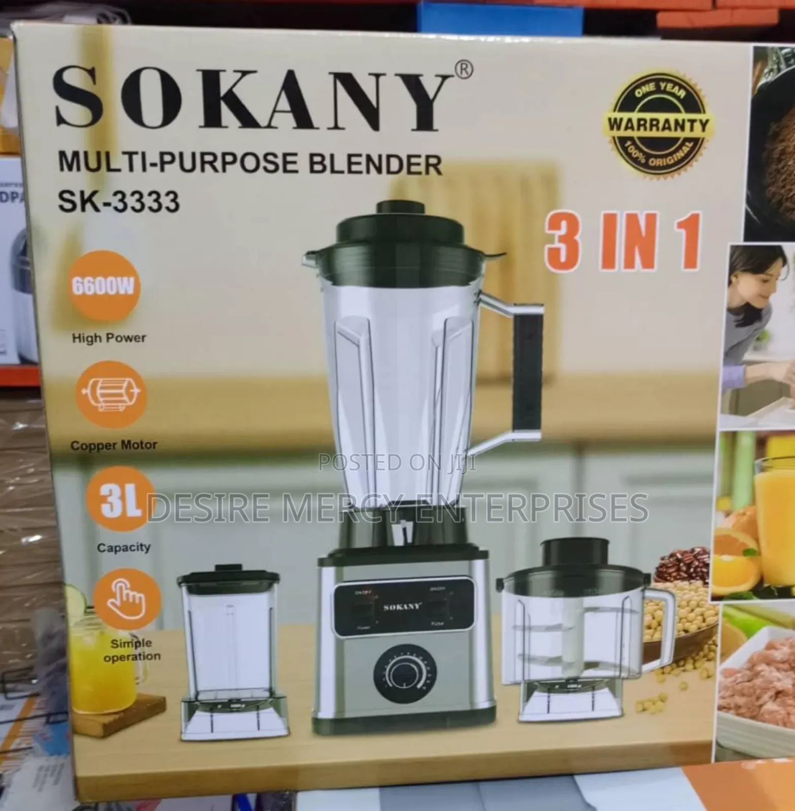Sokany Multipurpose Blender 3 in 1