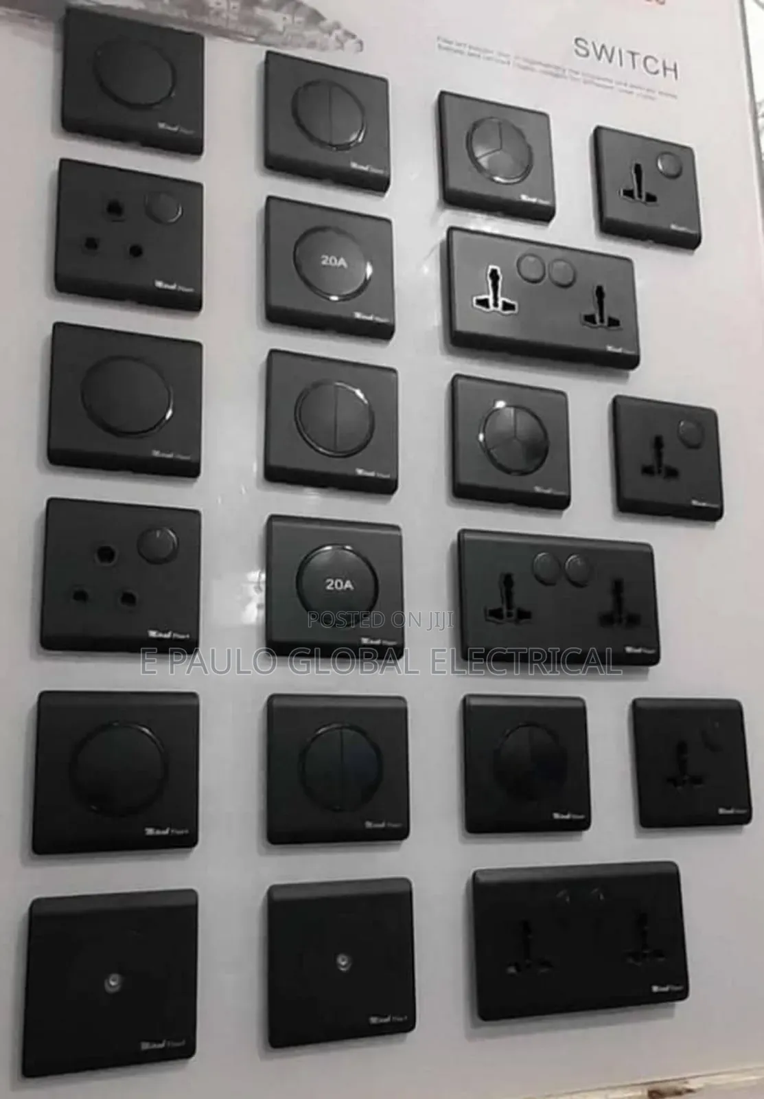 Black Push Boton Socket