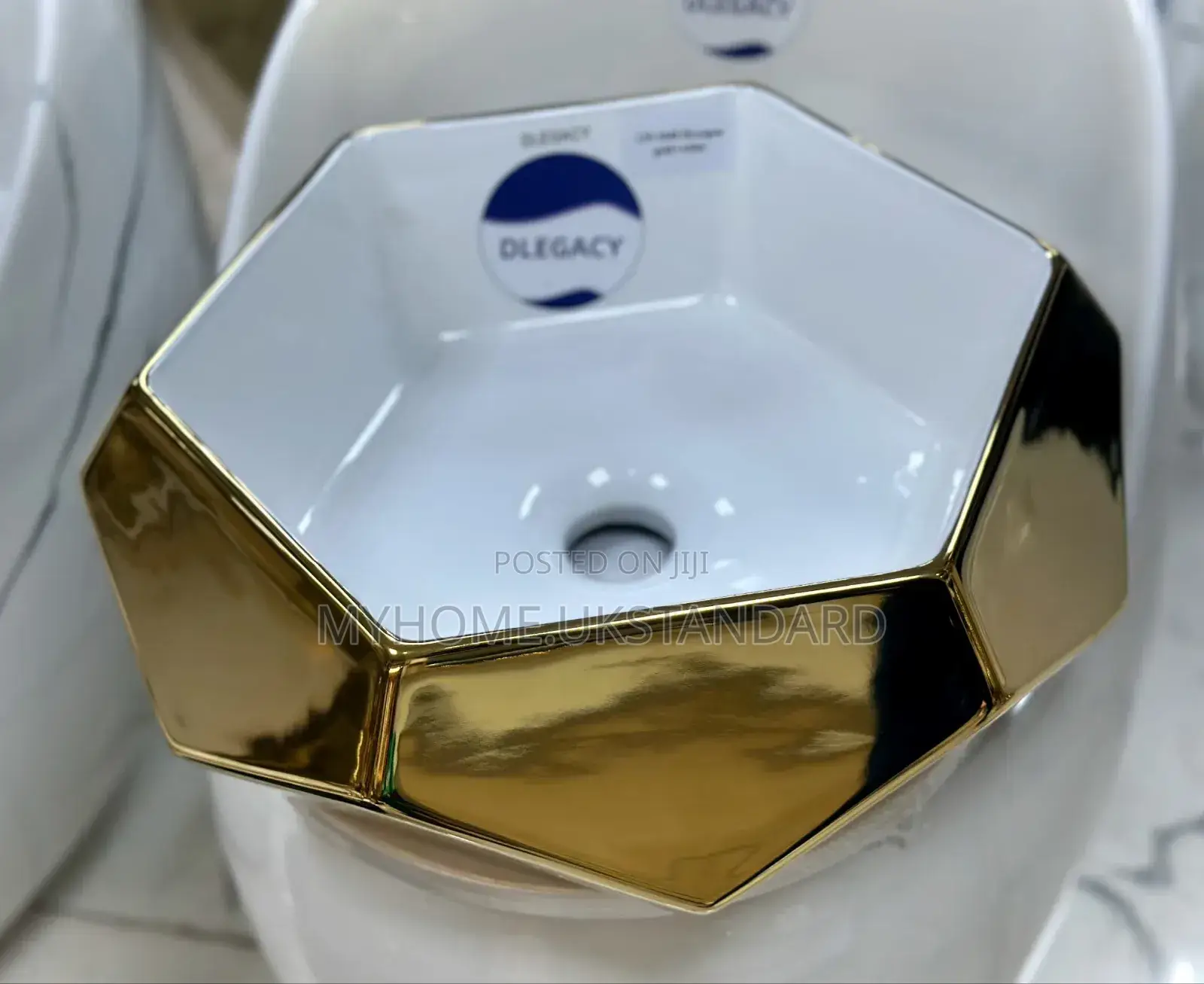 Gold Electroplated Basin for Countertop, Single Basin