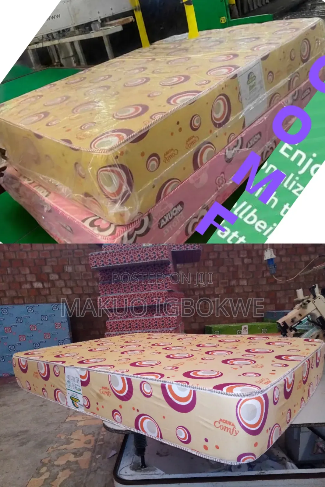 [Ow] Family Size Mouka Comfy 6 by 4 1⁄2 by 12inches Mattress.Im