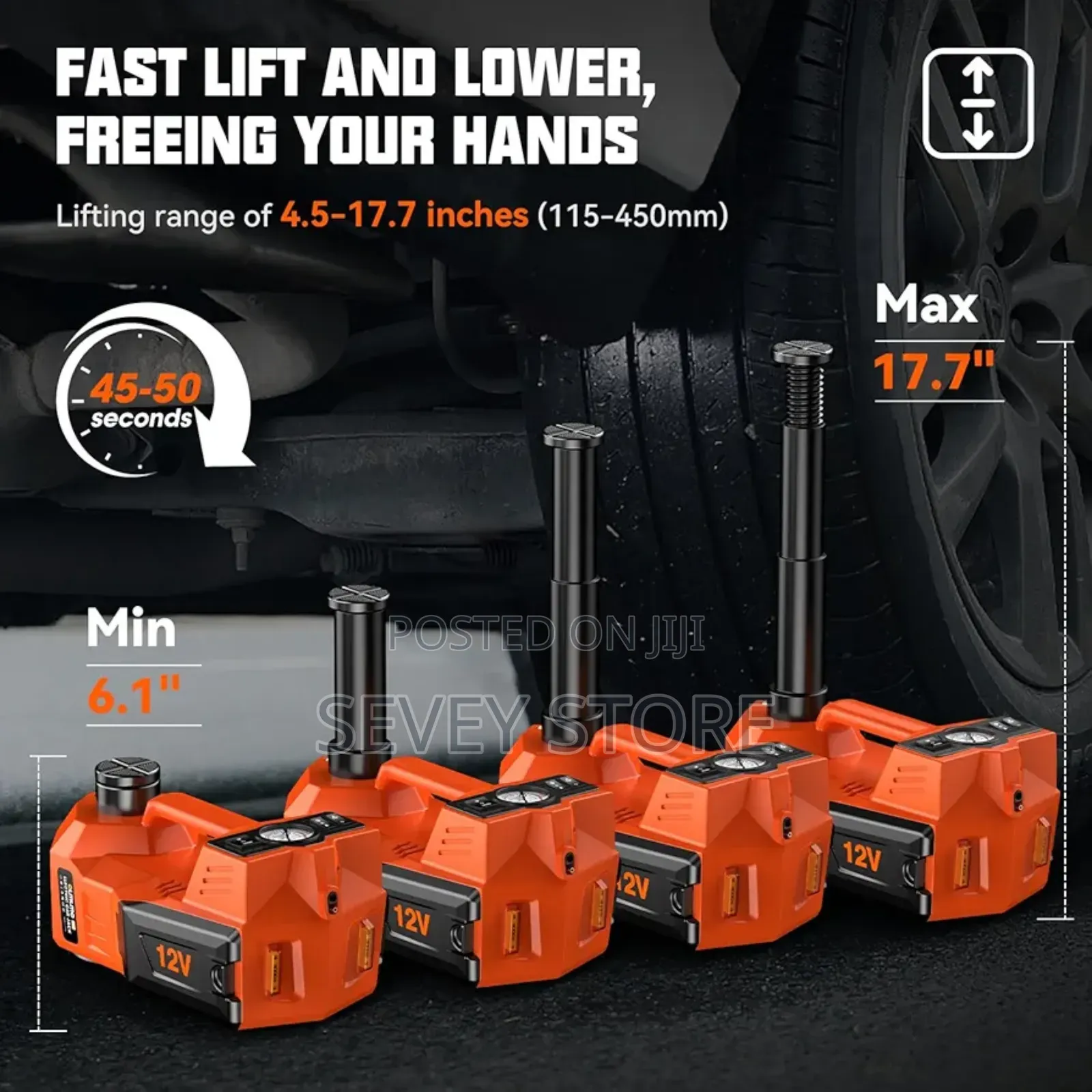 Electric Car Jack Kit, 5 Ton (11023 Lbs) 12v Hydraulic Car