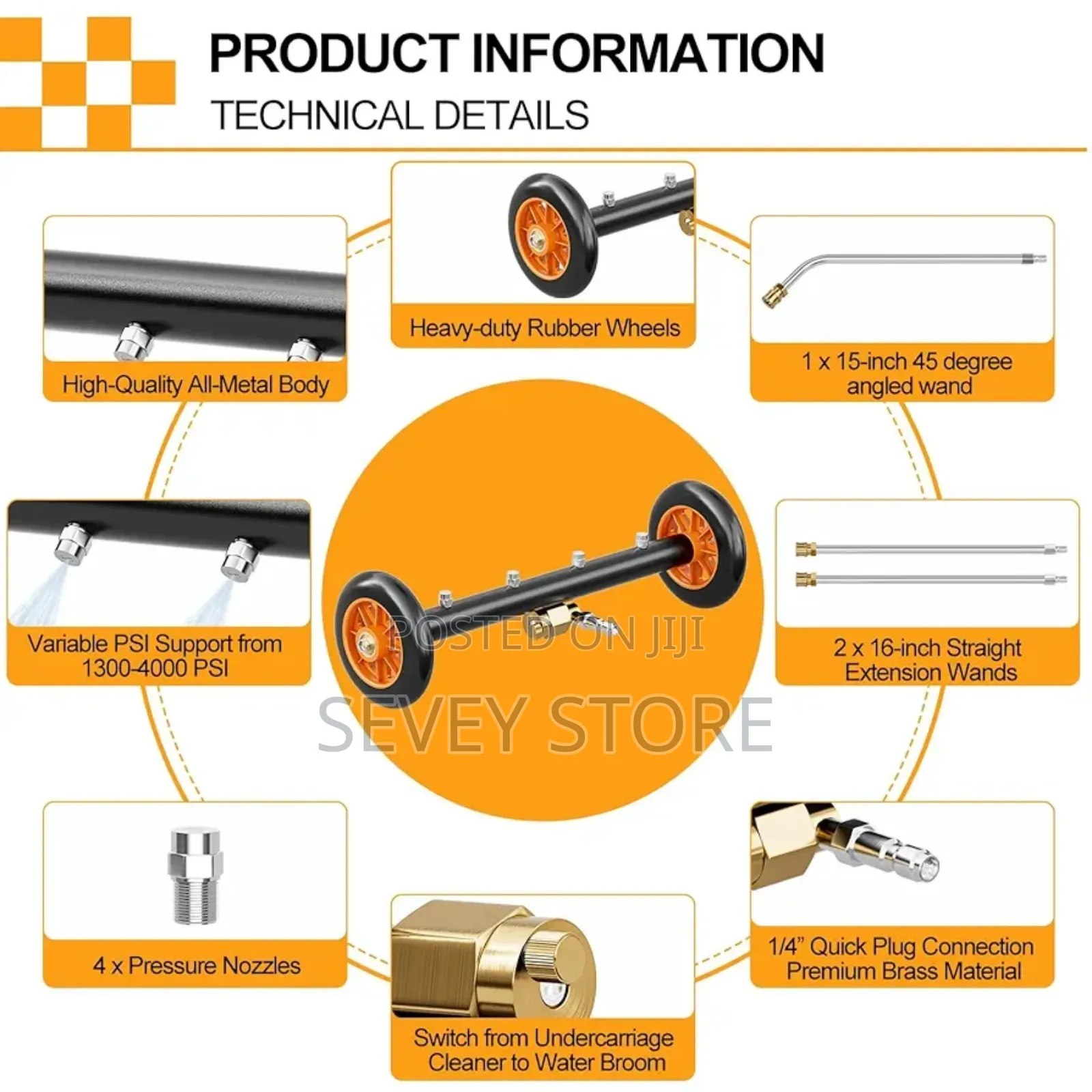 16 Inch Undercarriage Pressure Washer Attachment for Cold