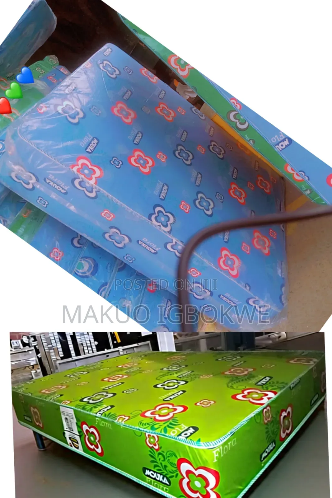 [Ow] Mouka Flora 6ft by 4 1⁄2ft by 10inch Family Size Mattress.Im