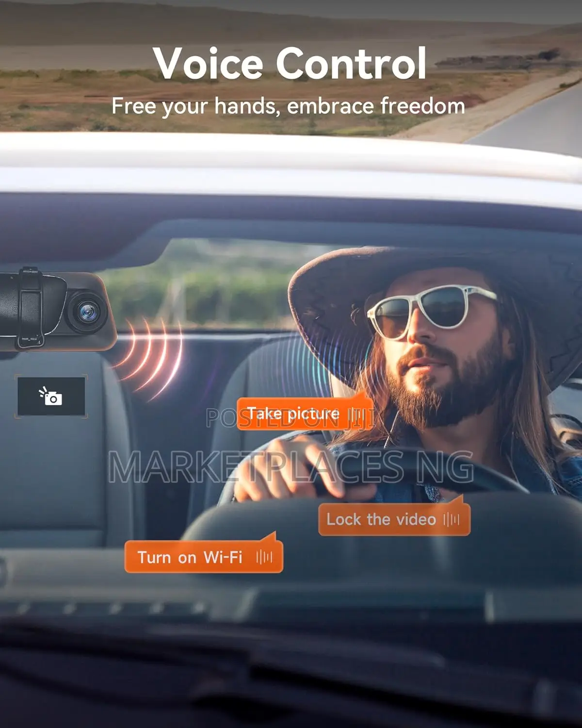 Wolfbox G850 12" Mirror Dash Cam With Voice Control GPS