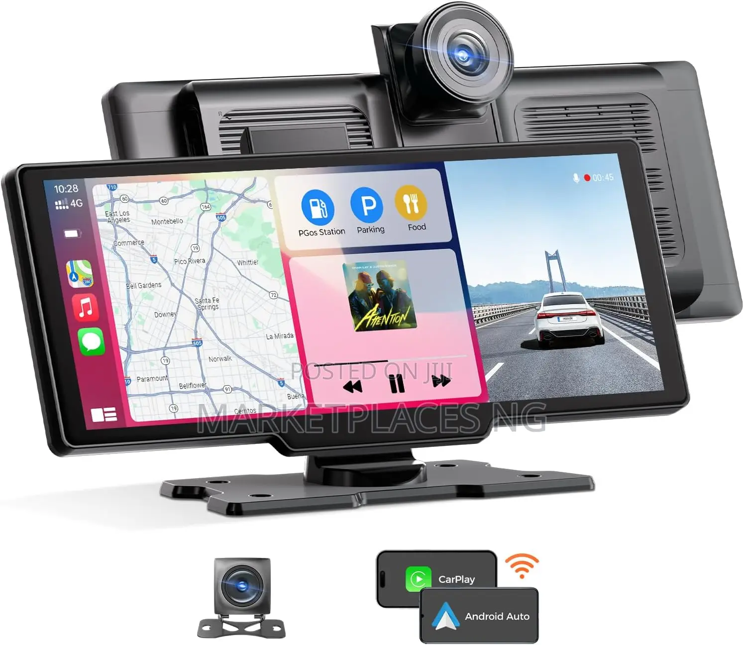 Wireless Carplay Android Auto Car Stereo With Dash Cam