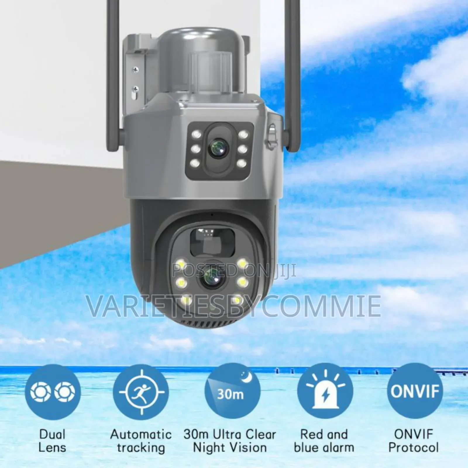 V380 Double-Lens 4g Solar CCTV Camera With Memory Cart