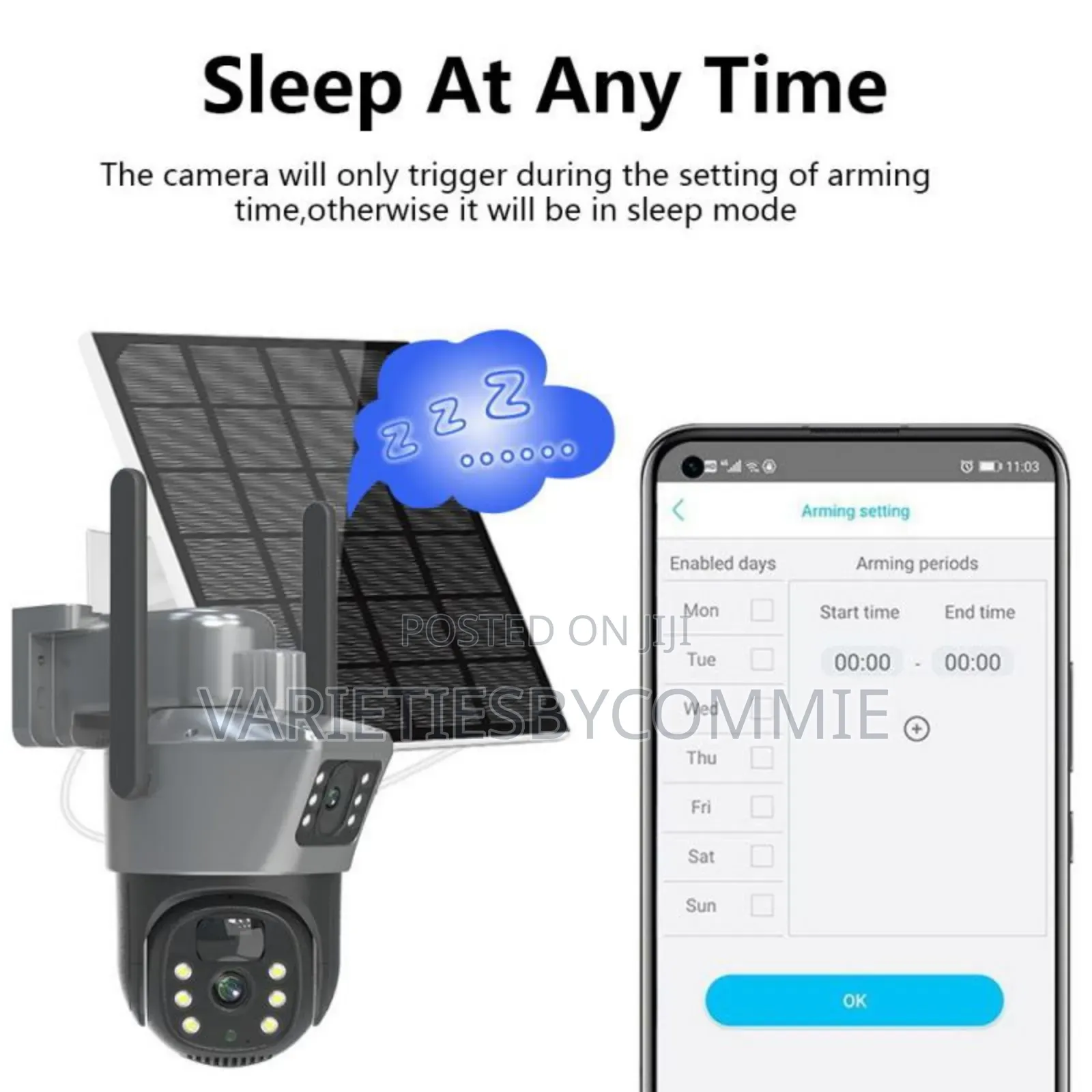 V380 Double-Lens 4g Solar CCTV Camera With Memory Cart