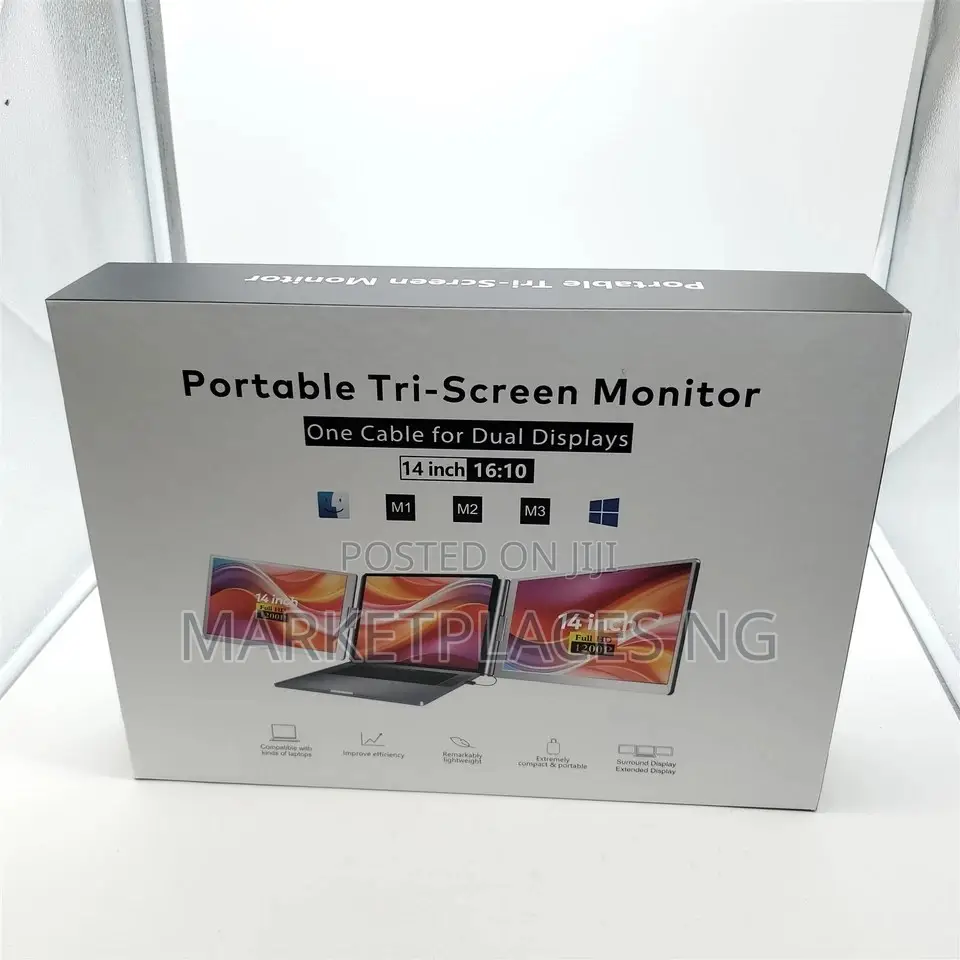 14" Triple Monitor - 1080p Laptop Screen Extender