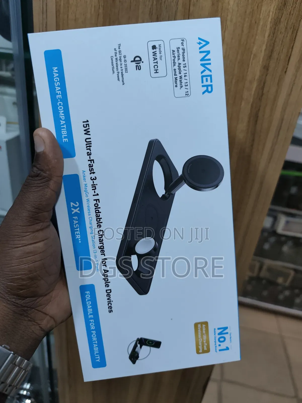Anker 15w Ultra Fast 3in1 Foldable Charger for Apple Devices
