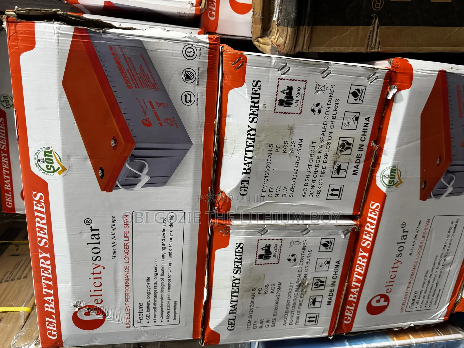 200ah Felicity Solar Gel Battery Available in Stock.