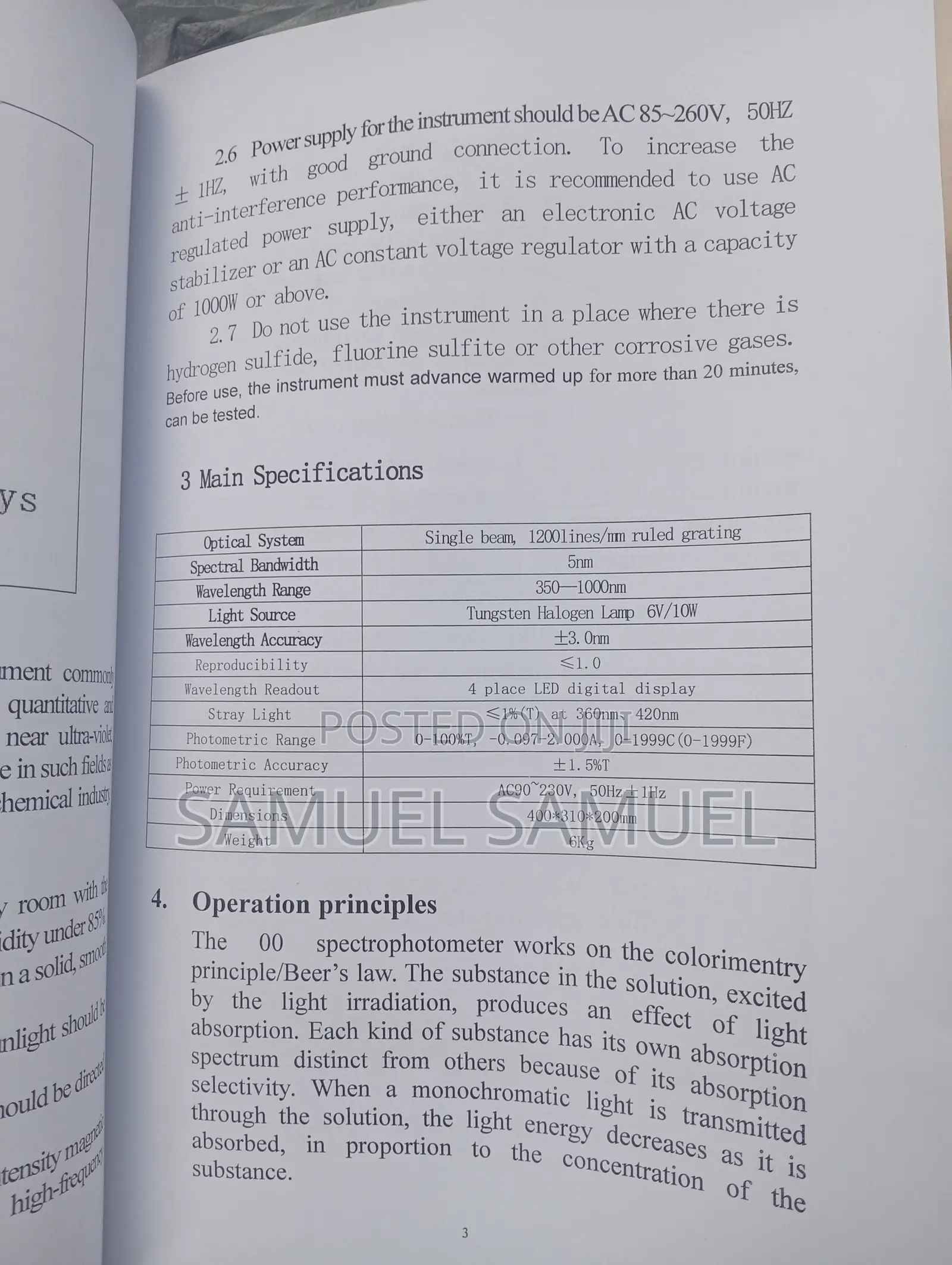 Spectrophotometer Model 721