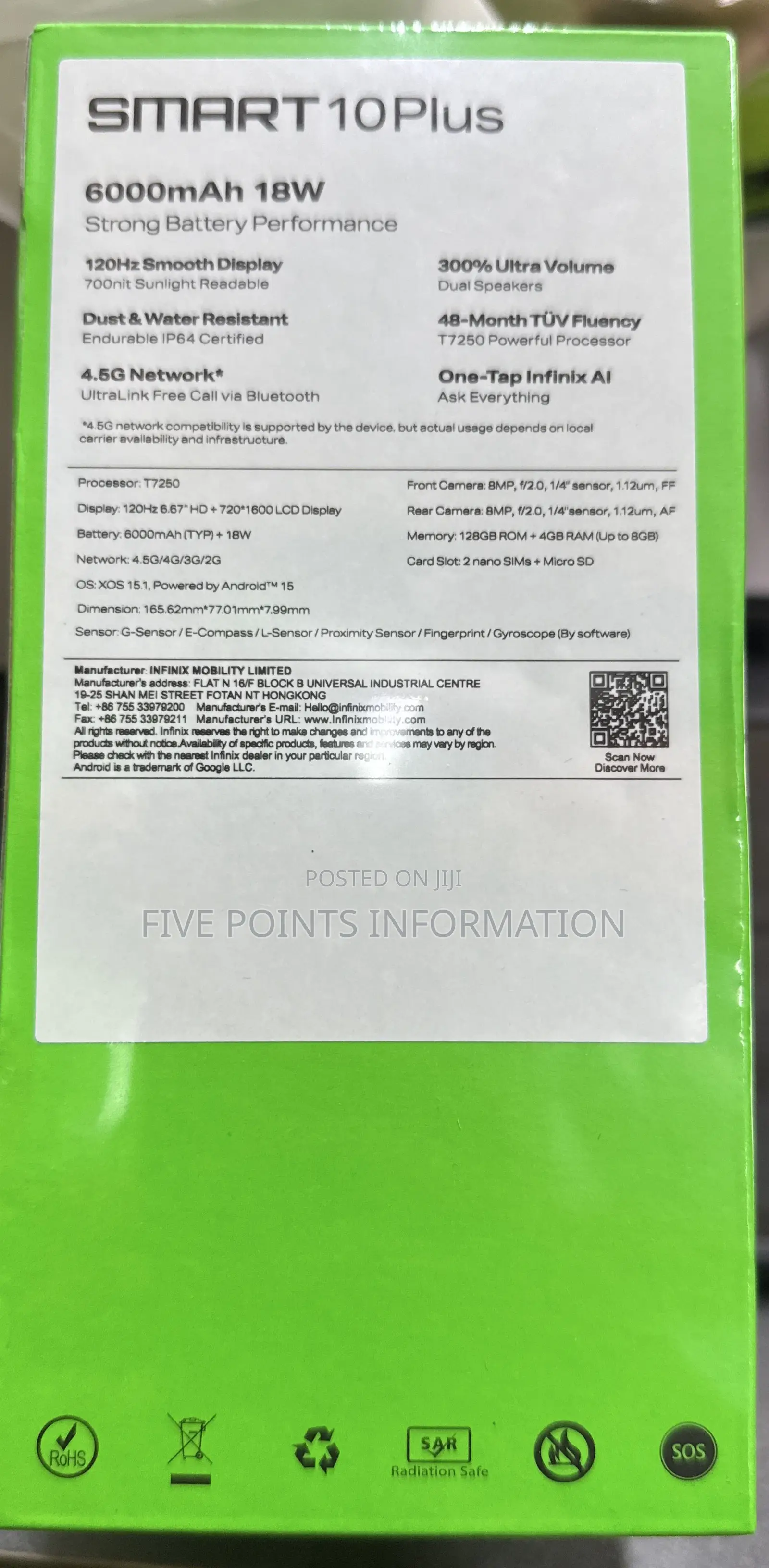 New Infinix Smart 10 Plus 128 GB Blue