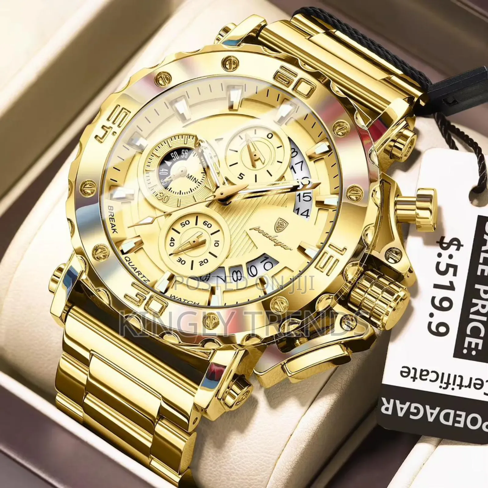 Poedagar Chronograph Waterproof Wristwatch