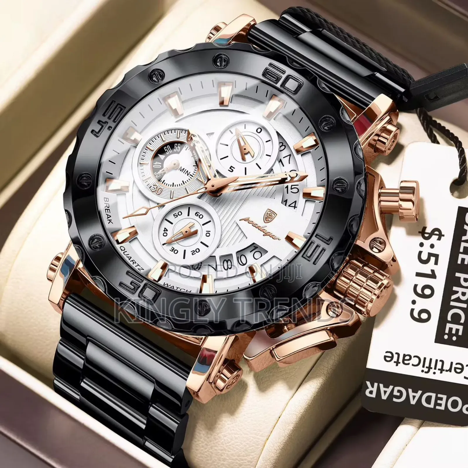 Poedagar Chronograph Waterproof Wristwatch