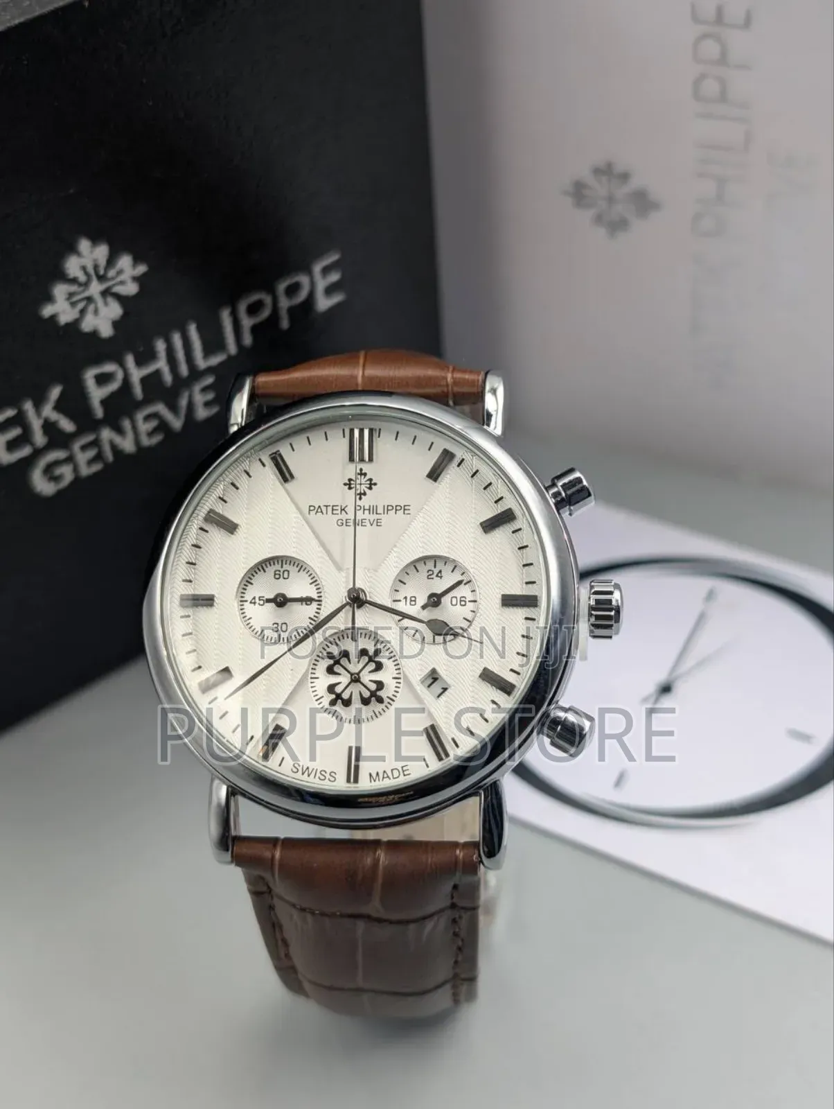 Functional Chronograph Patek Philippe Men's Leather Watch