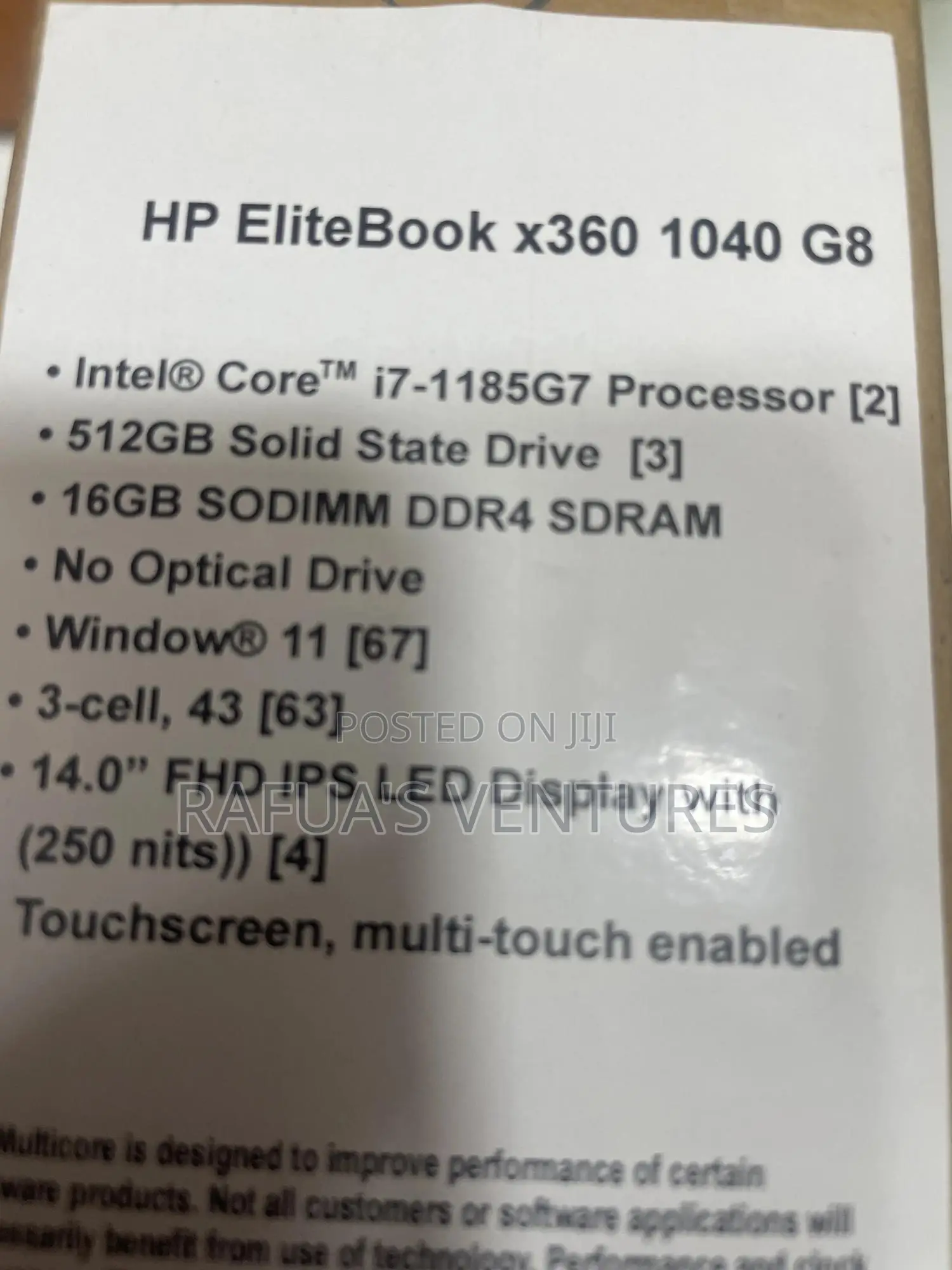 New Laptop HP EliteBook 1040 G8 16GB Intel Core i7 SSD 512GB