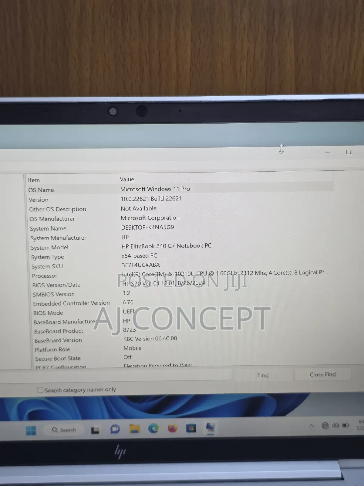 Laptop HP EliteBook 840 G7 16GB Intel Core i5 SSD 256GB
