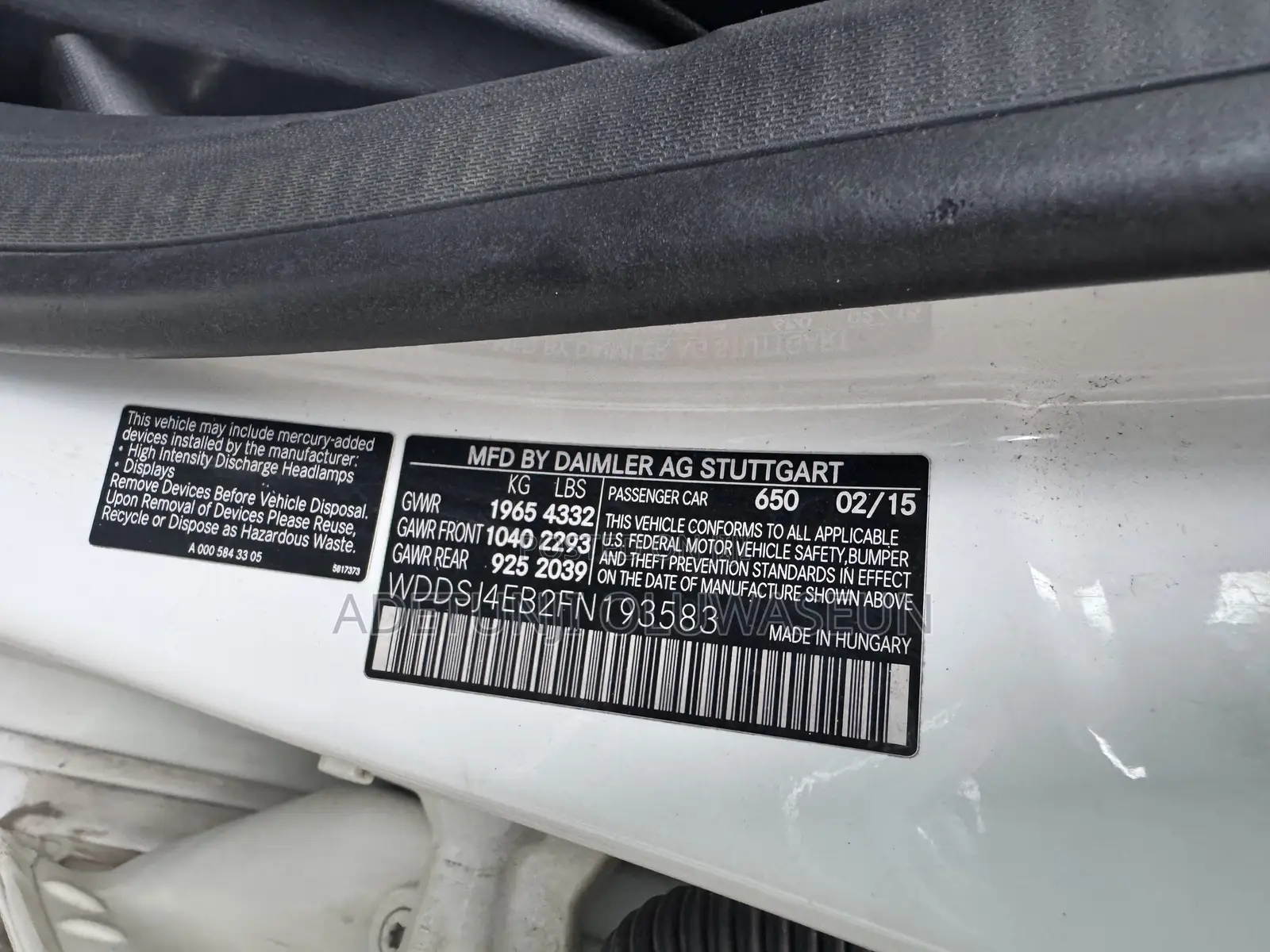 Mercedes-Benz CLA-Class CLA 250 4MATIC Sedan 2015 White