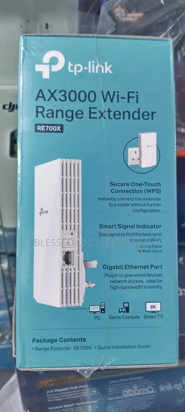 Tplink Re-700x Wifi6 Dual Band Range Extender Ax3000 Onemesh