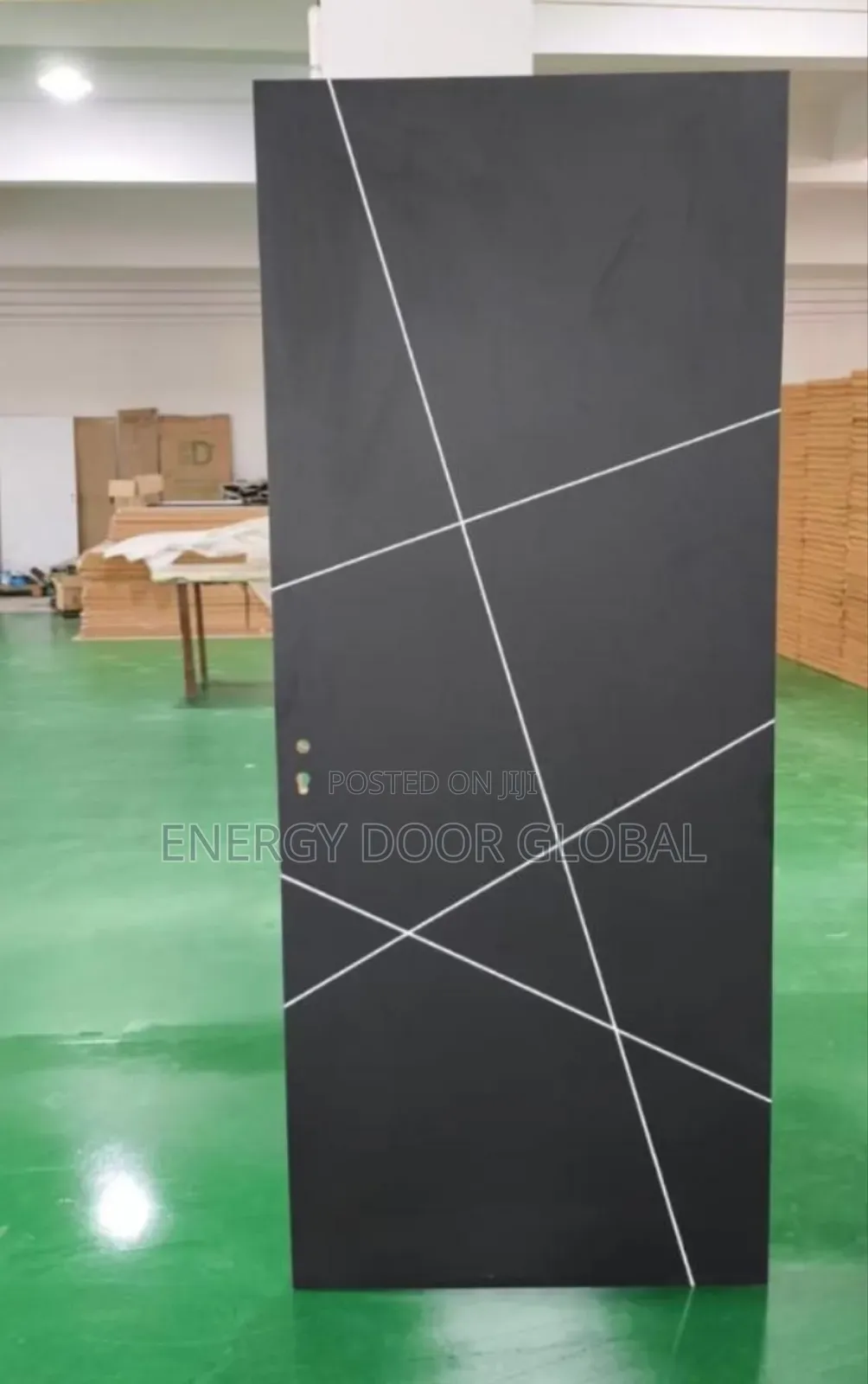 Smart Hexagonal Line Wooden HDF Interior Wooden Door