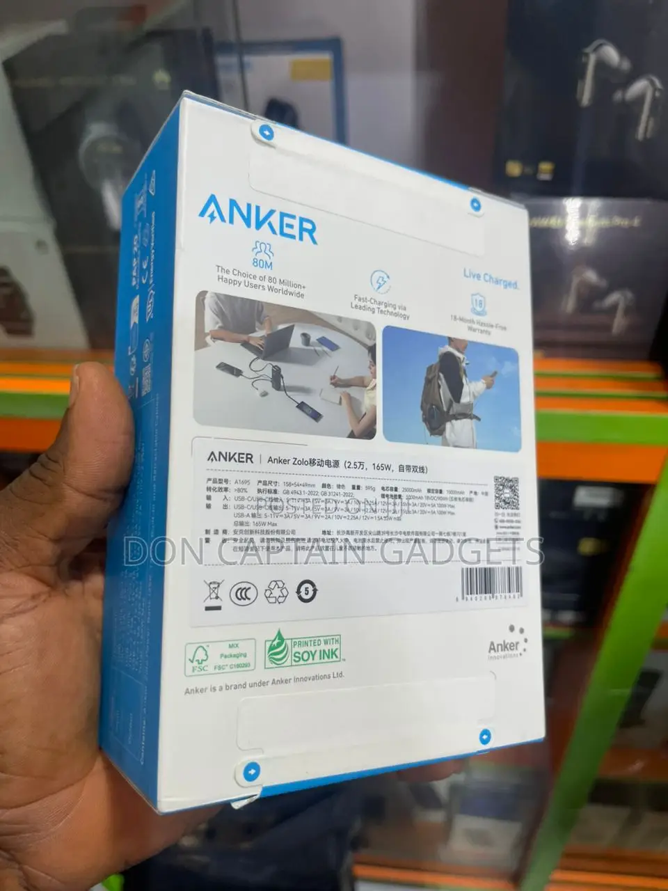 Anker Power Bank 165W / Mah Retractable Cable ( Zolo )