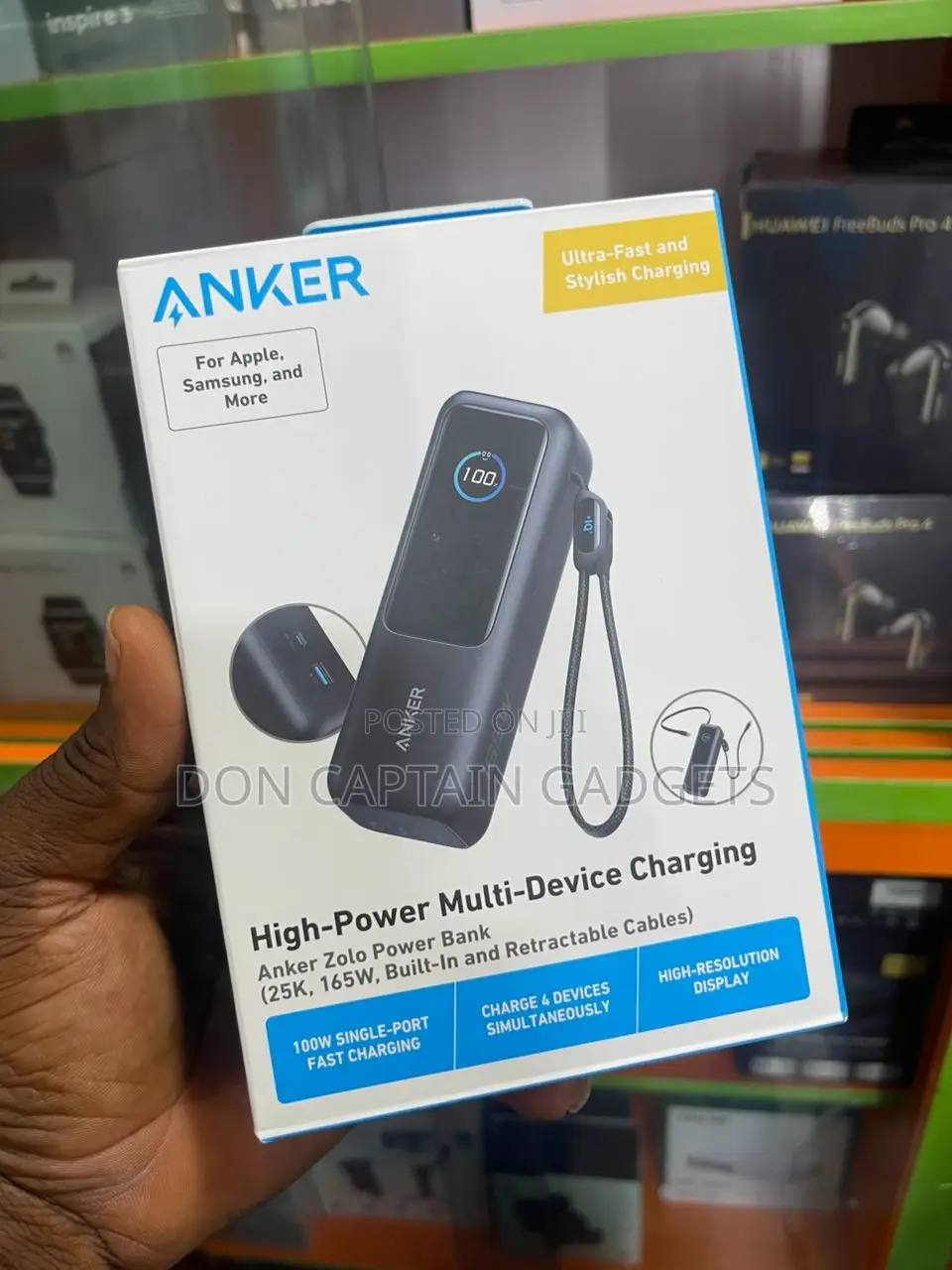 Anker Power Bank 165W / Mah Retractable Cable ( Zolo )