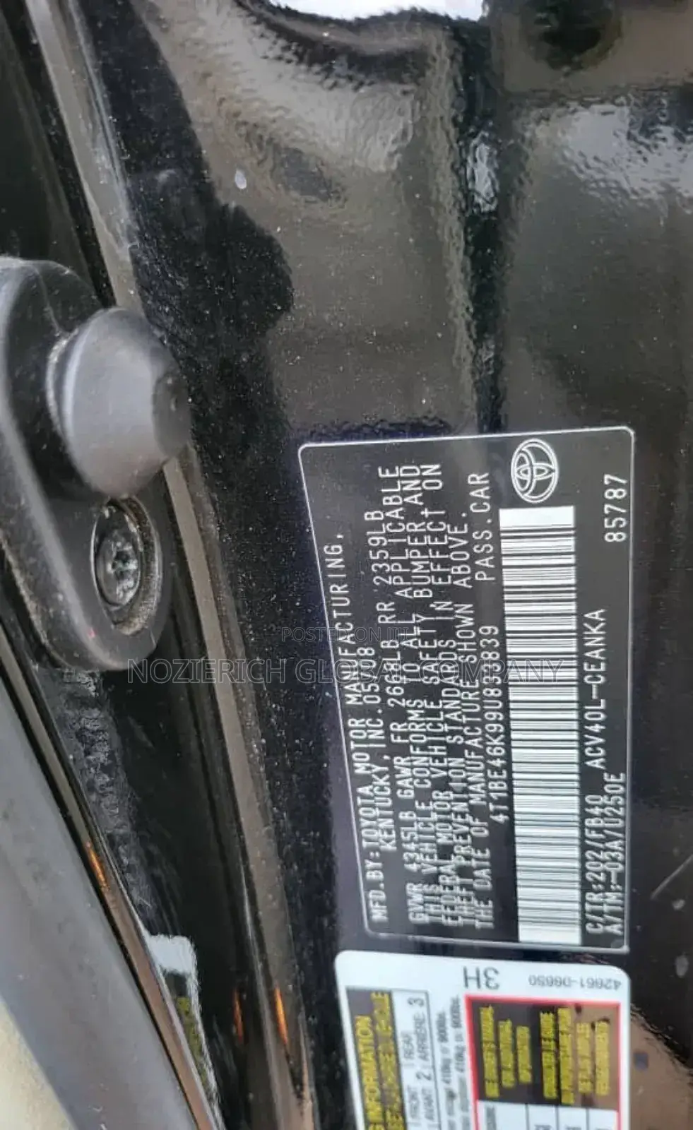 Toyota Camry LE 4dr Sedan (2.4L 4cyl 5A) 2009 Black