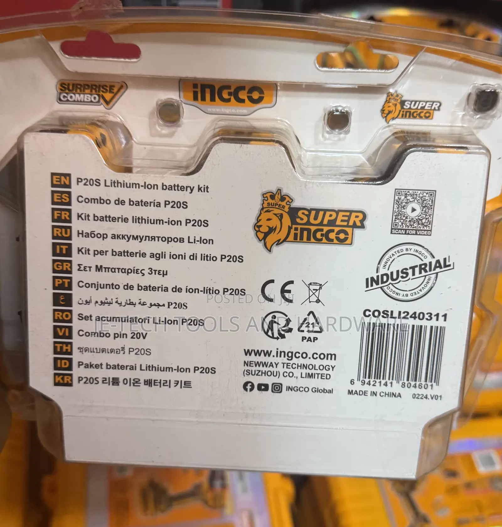 Ingco P20s 20v 2.0ah Lithium-Ion Battery