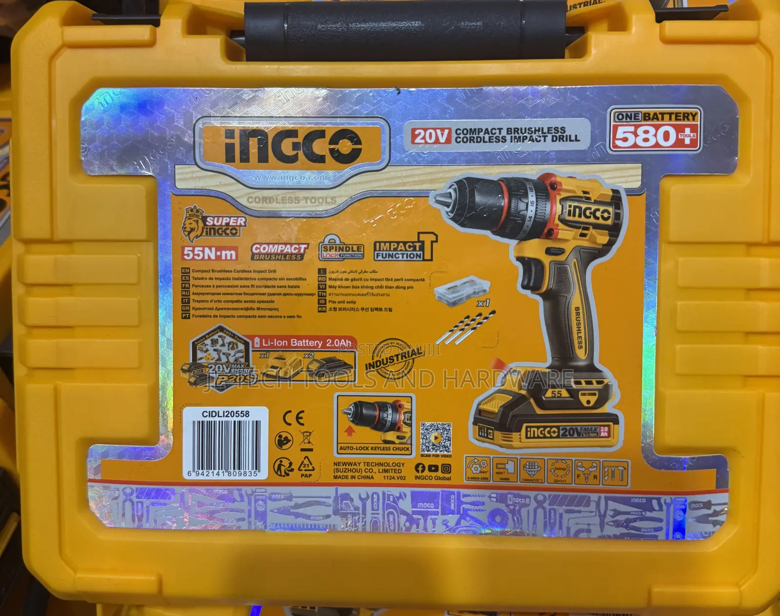 55nm Torque Compact Brushless Cordless Impact Drill. 20v