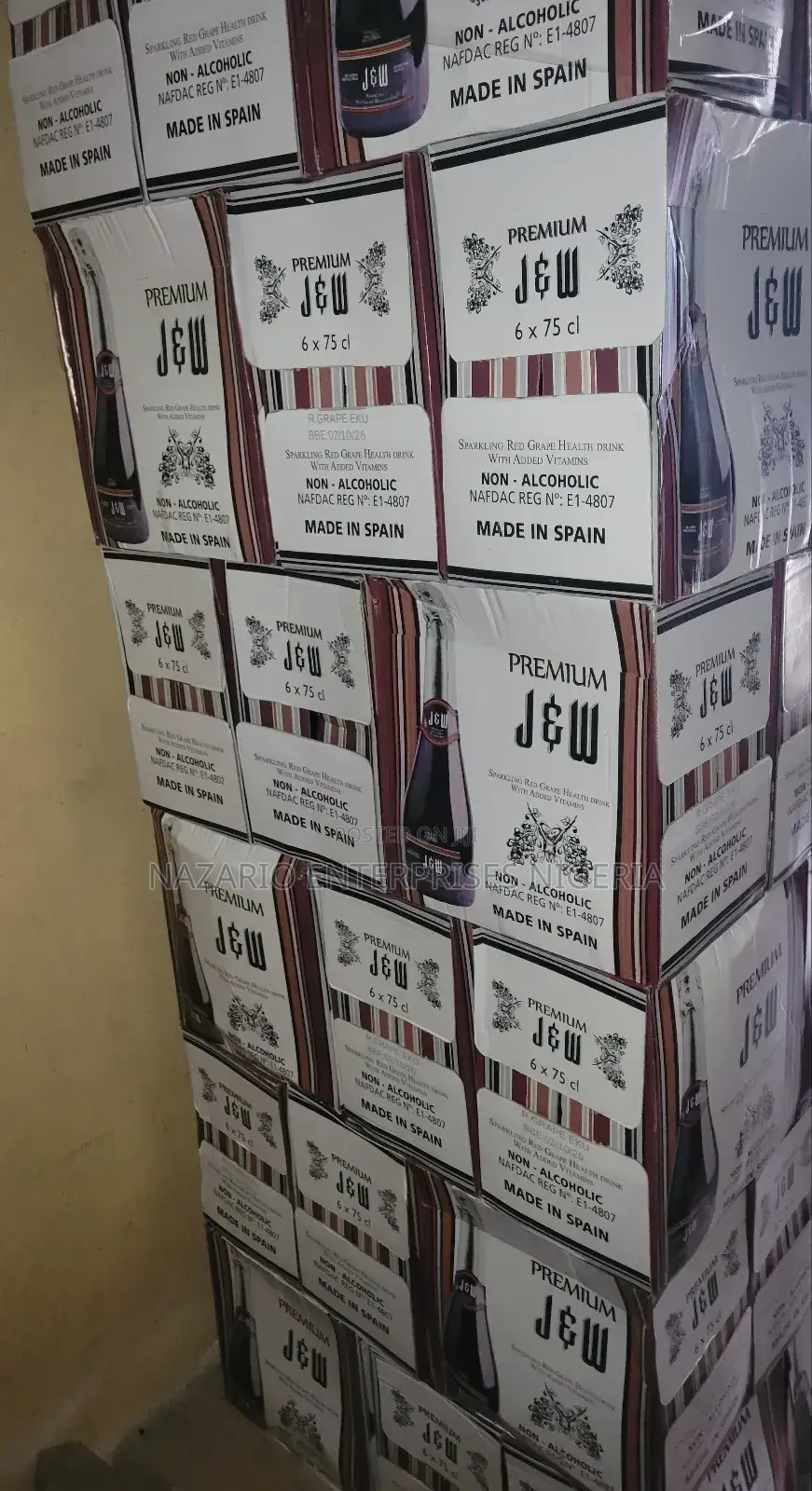 J W Premium Non-Alcoholic(Red Grape) 750ml–12 Bottles