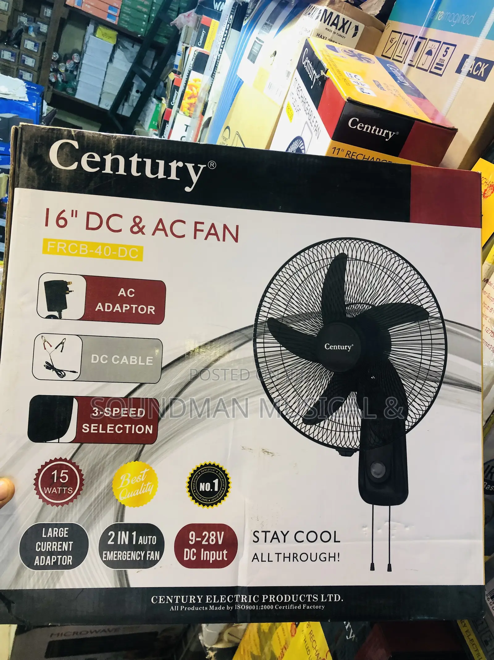 Century 16” Dc Ac Wall Fan (Low Voltage for Inverter Fan)