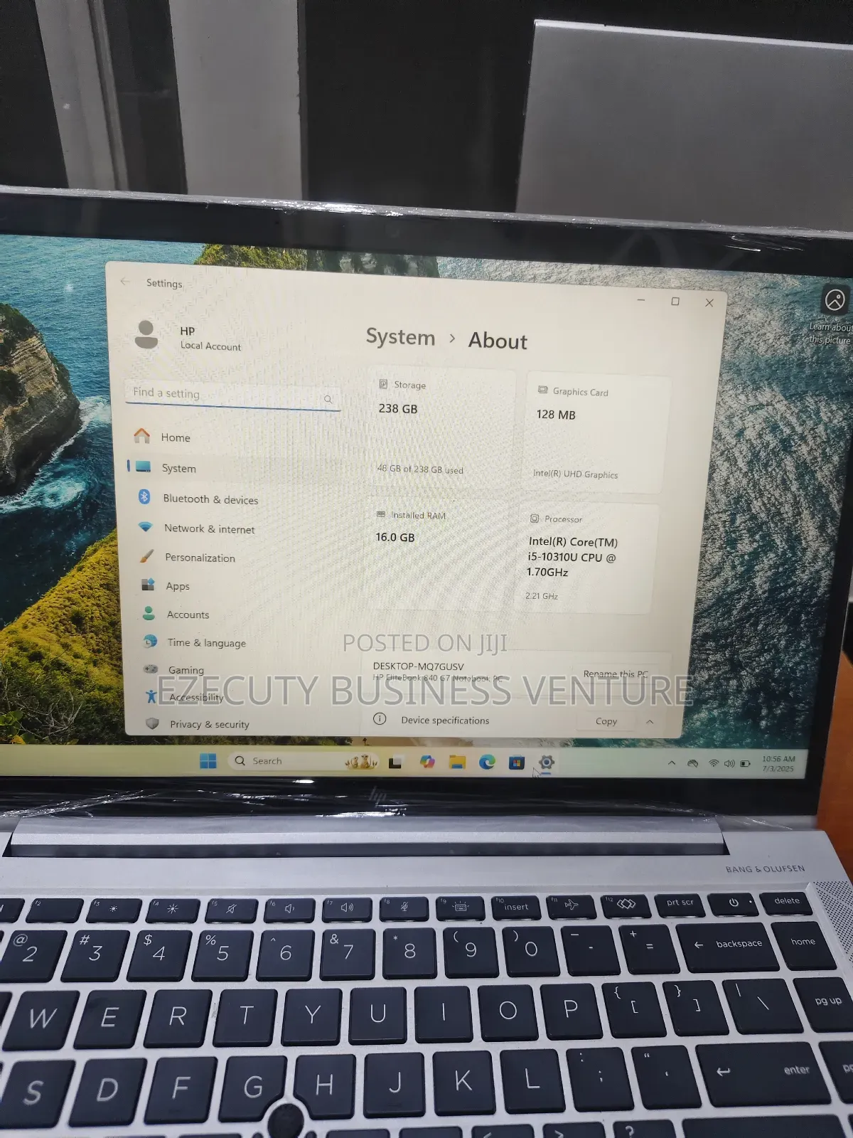 Laptop HP EliteBook 840 G7 16GB Intel Core i5 SSD 256GB