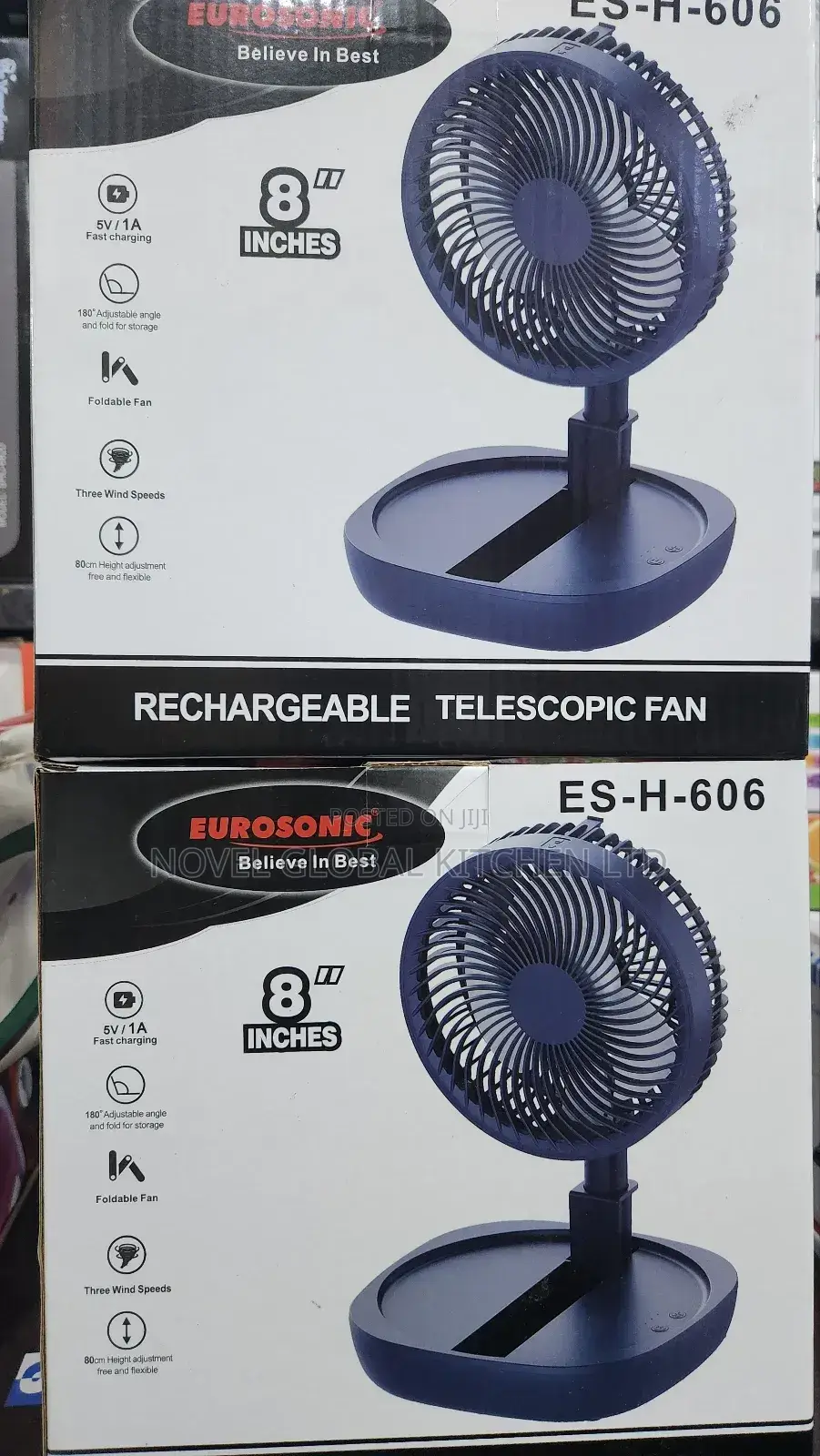 8"Inches Rechargeable Telescopic Fan