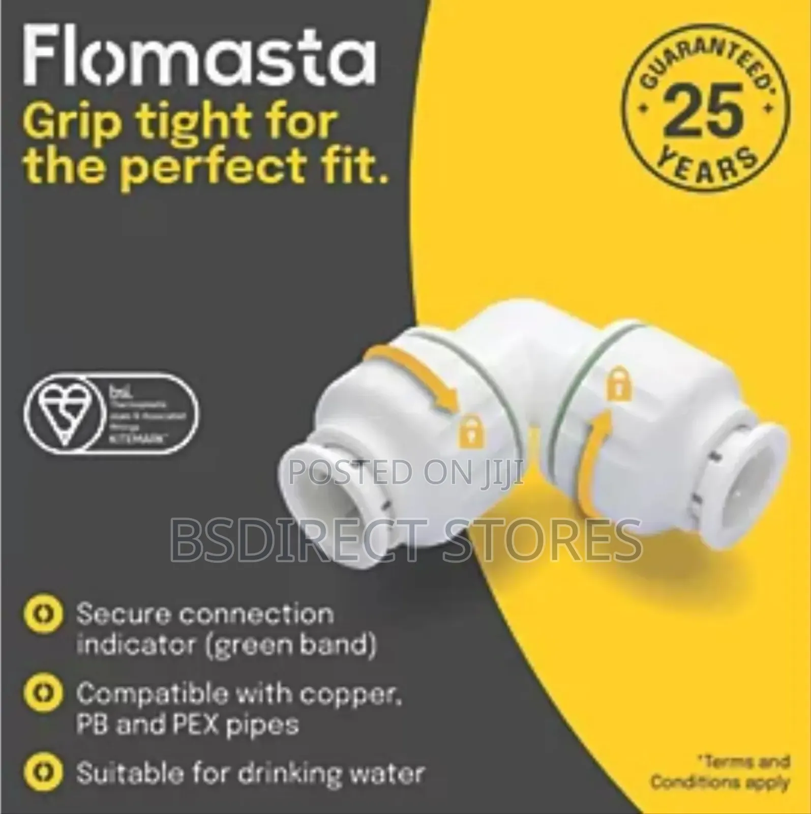 Flomasta Push-Fit 90° Pipe Elbow (Dia)122mm, Pack of 10