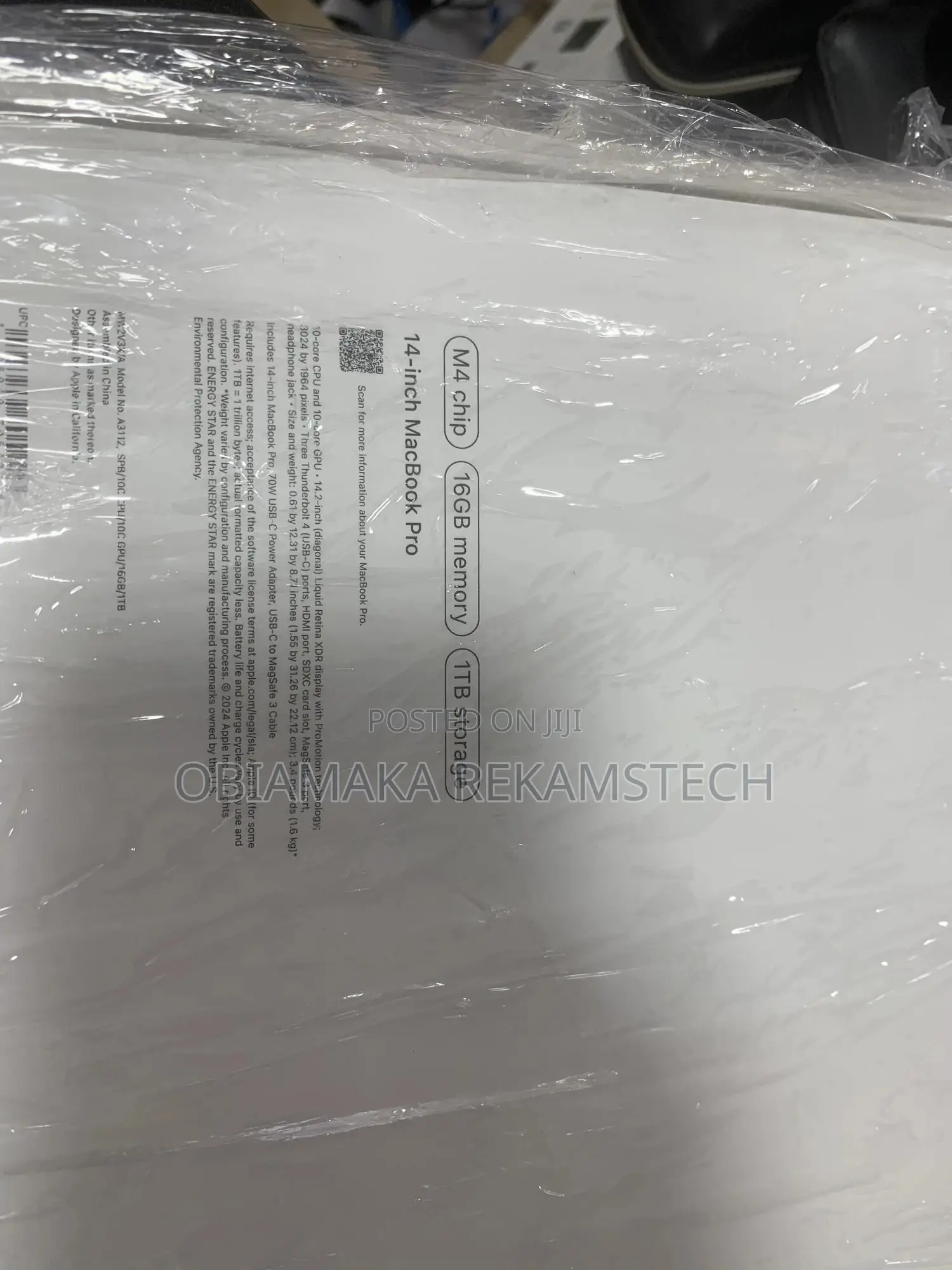 New Laptop Apple MacBook Pro 2024 M4 14-Inch 16GB Apple M4 Pro SSD 1T